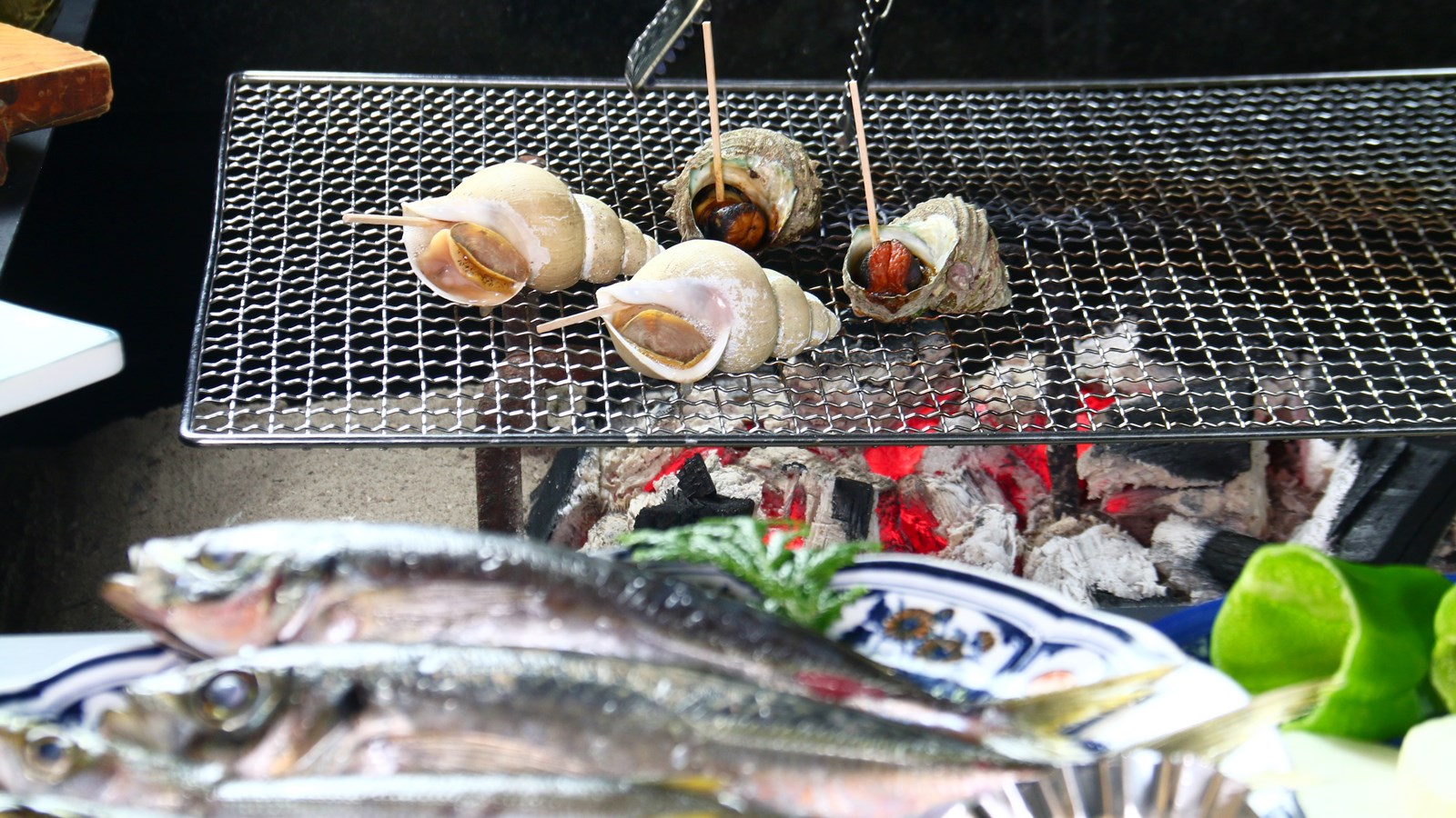 【夕食ー炉端焼きー】能登沖で捕れた旬の魚♪