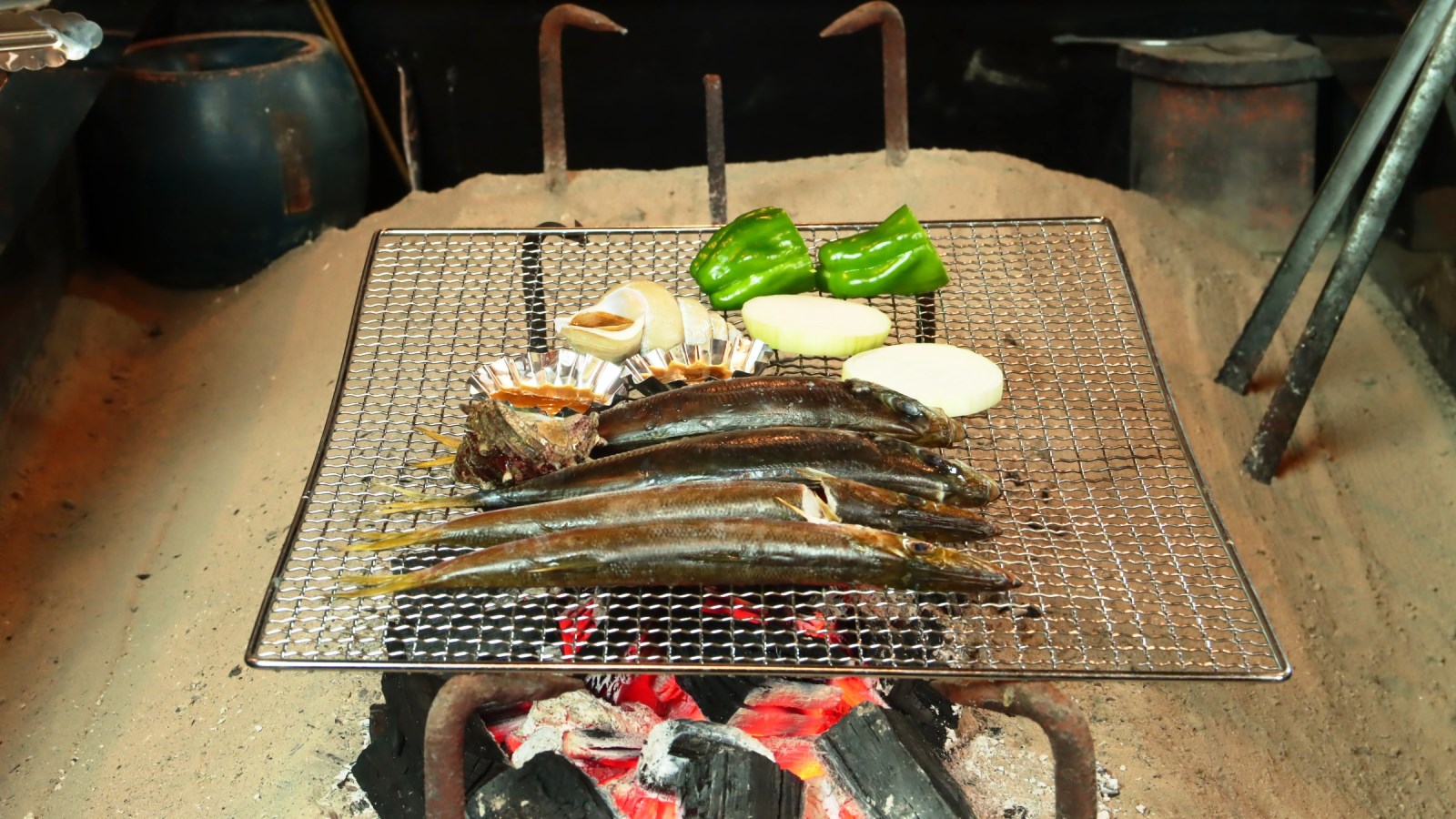 【夕食ー炉端焼きー】能登沖で捕れた旬の魚♪