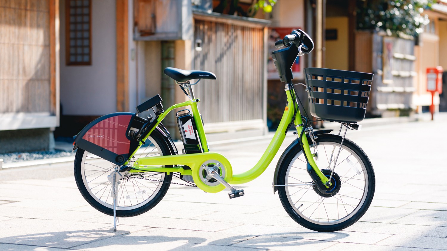 【公共シェアサイクル「まちのり」駐輪ポート】電動アシスト自転車で金沢の街をらくらくサイクリング。