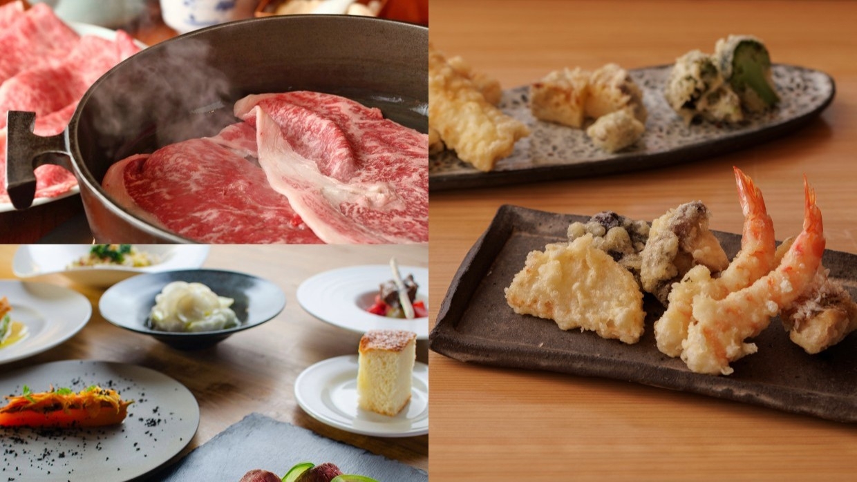 【夕朝付きASP2】厳選した3店舗から選べるプレミアムディナーコース＆10会場から選べるご朝食
