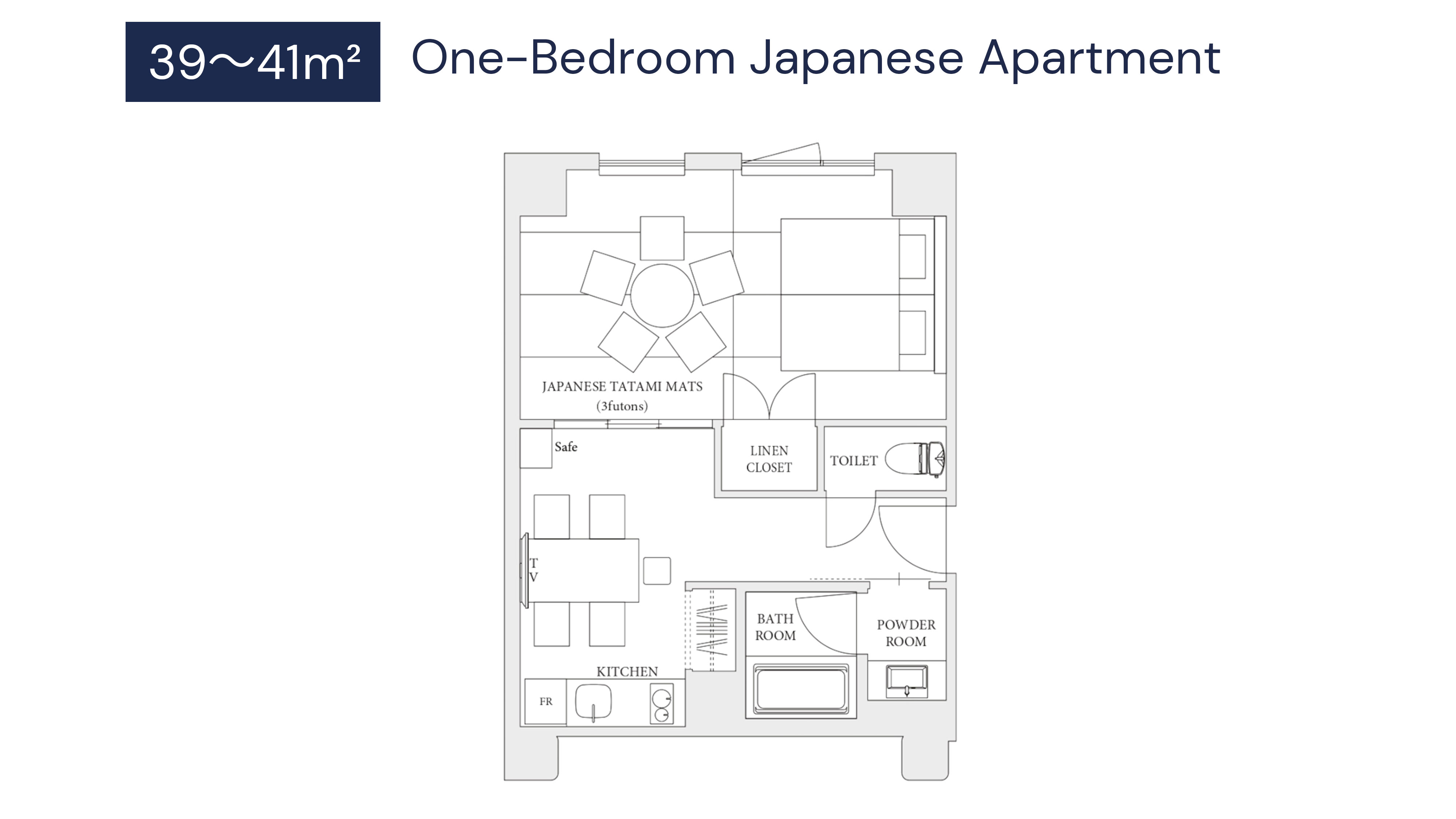 1ベッドルームジャパニーズアパートメント 間取り