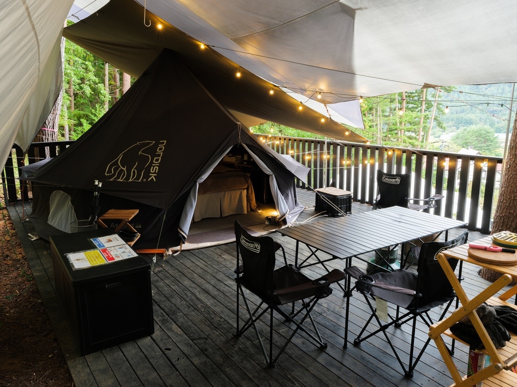 【絶景ノルディスクテントx富士山ビュー】 甲州牛×富士桜ポークBBQx焚き火付き満喫1泊2食プラン