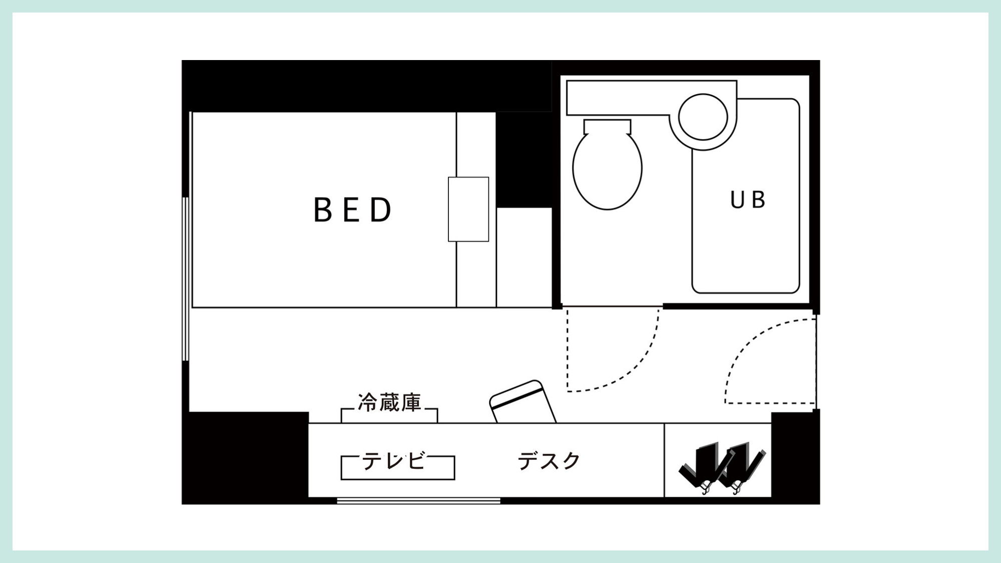 〈禁煙〉セミダブルルーム【間取り】