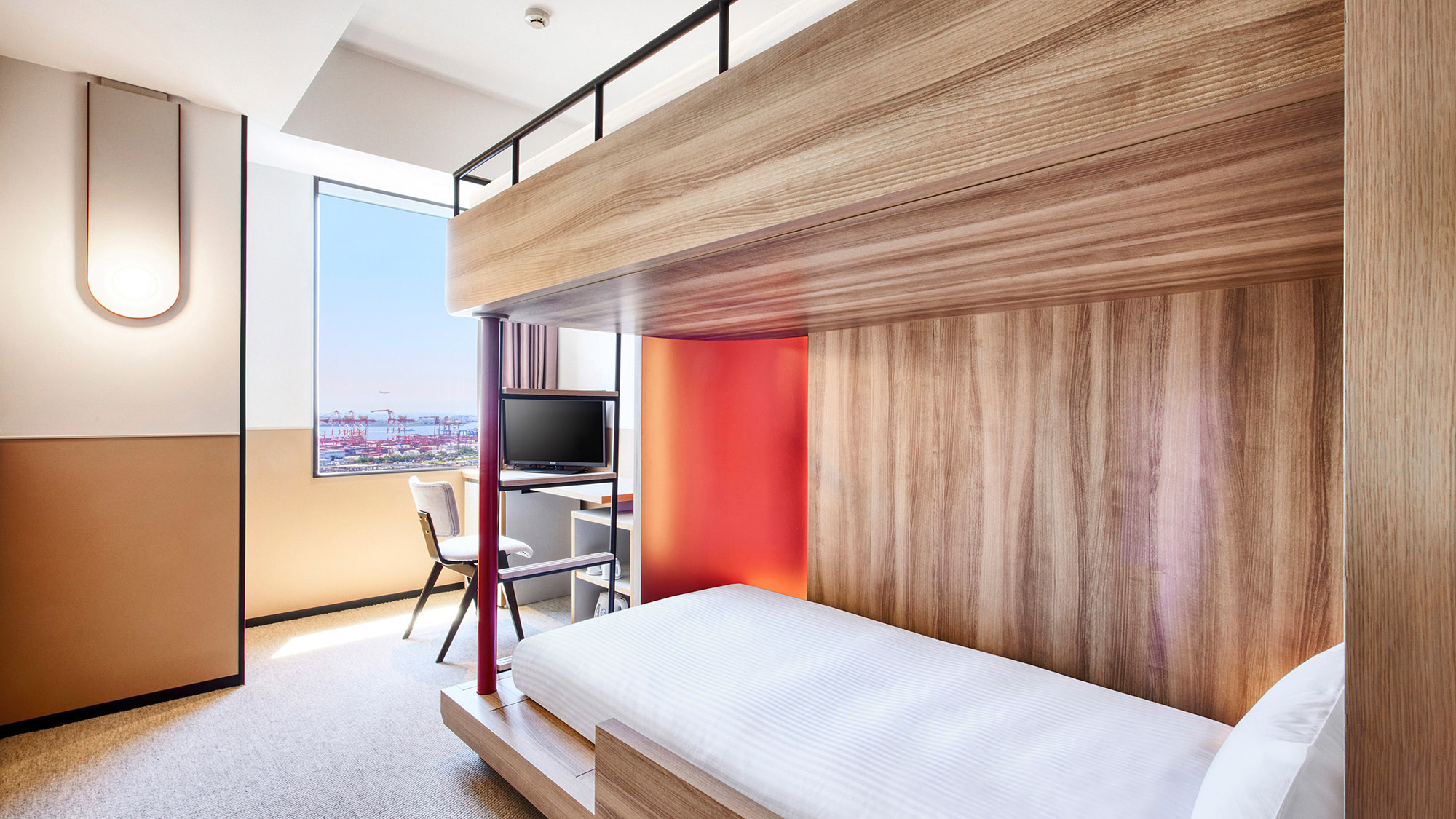 ロフトベッド｜17平米／定員2名／ベッド幅100cm&times;2台 【リニューアル】