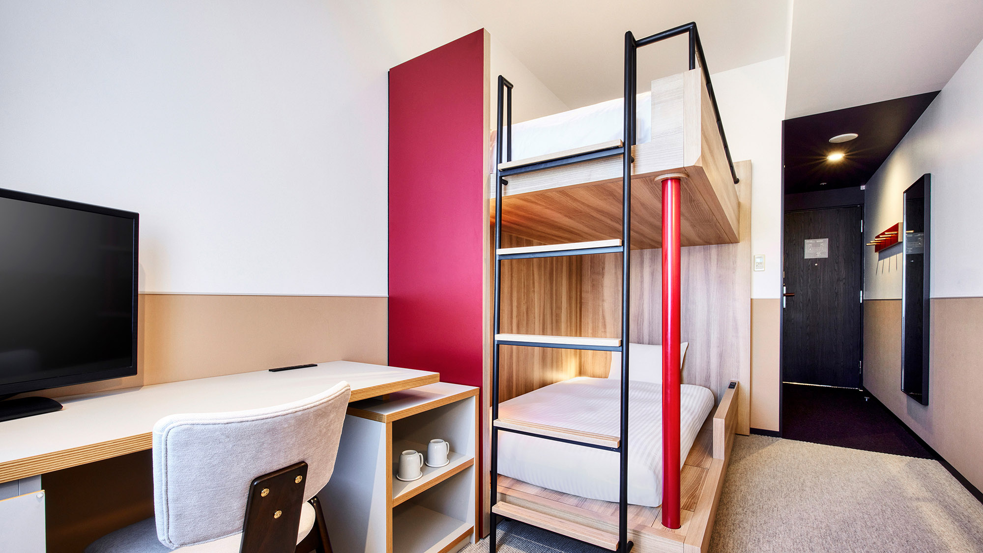 ロフトベッド｜2段ベッドを設置し、プライベート空間が保たれています。