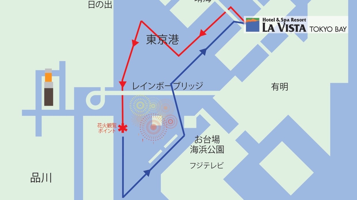 【花火観覧】＜朝食付＞お台場の花火を船上から望むスペシャルクルーズ！船内ワンドリンク付き