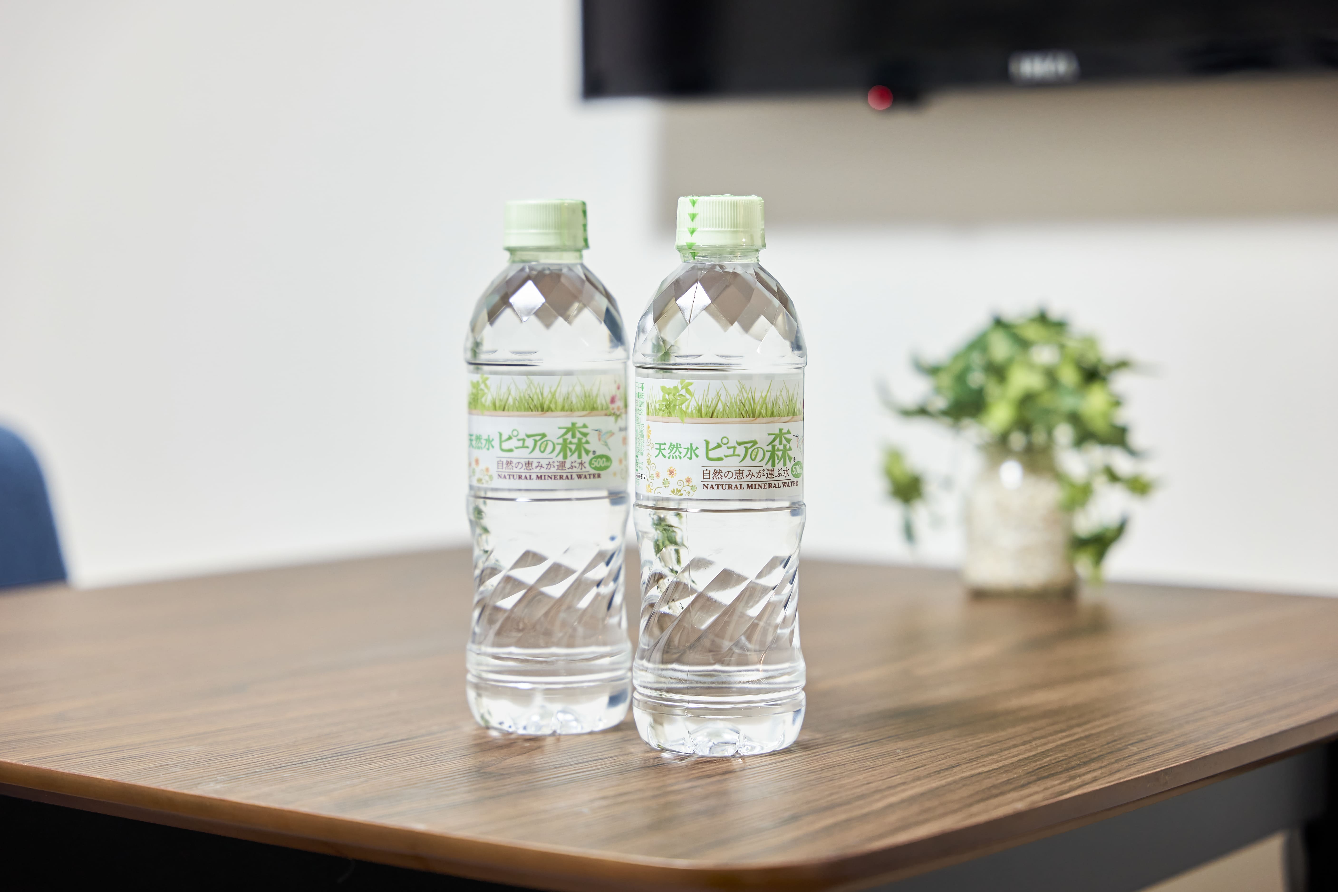 ボトルウォーターつきです。