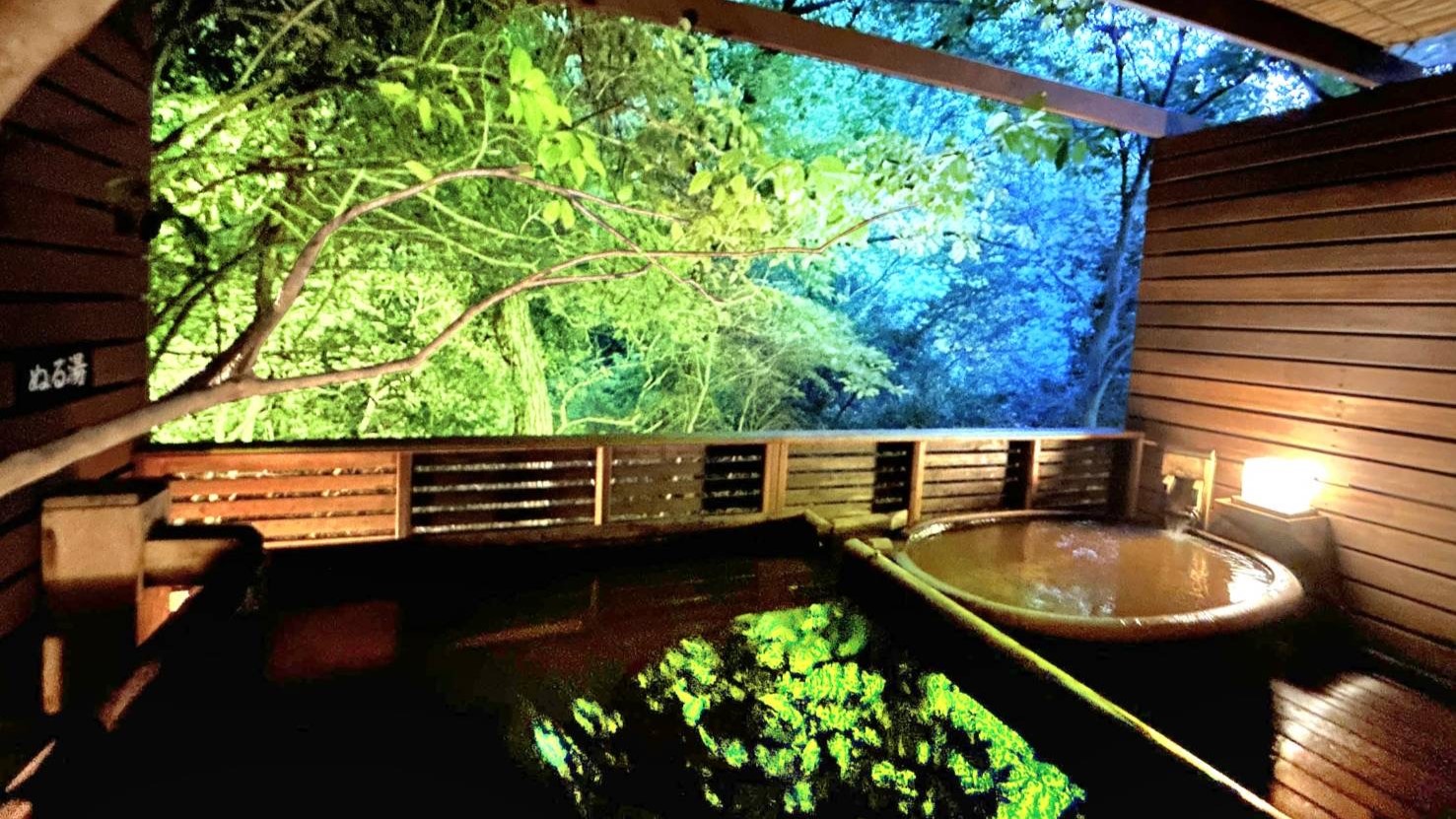 月の山源泉エリア　猫の恋　イルミネーション