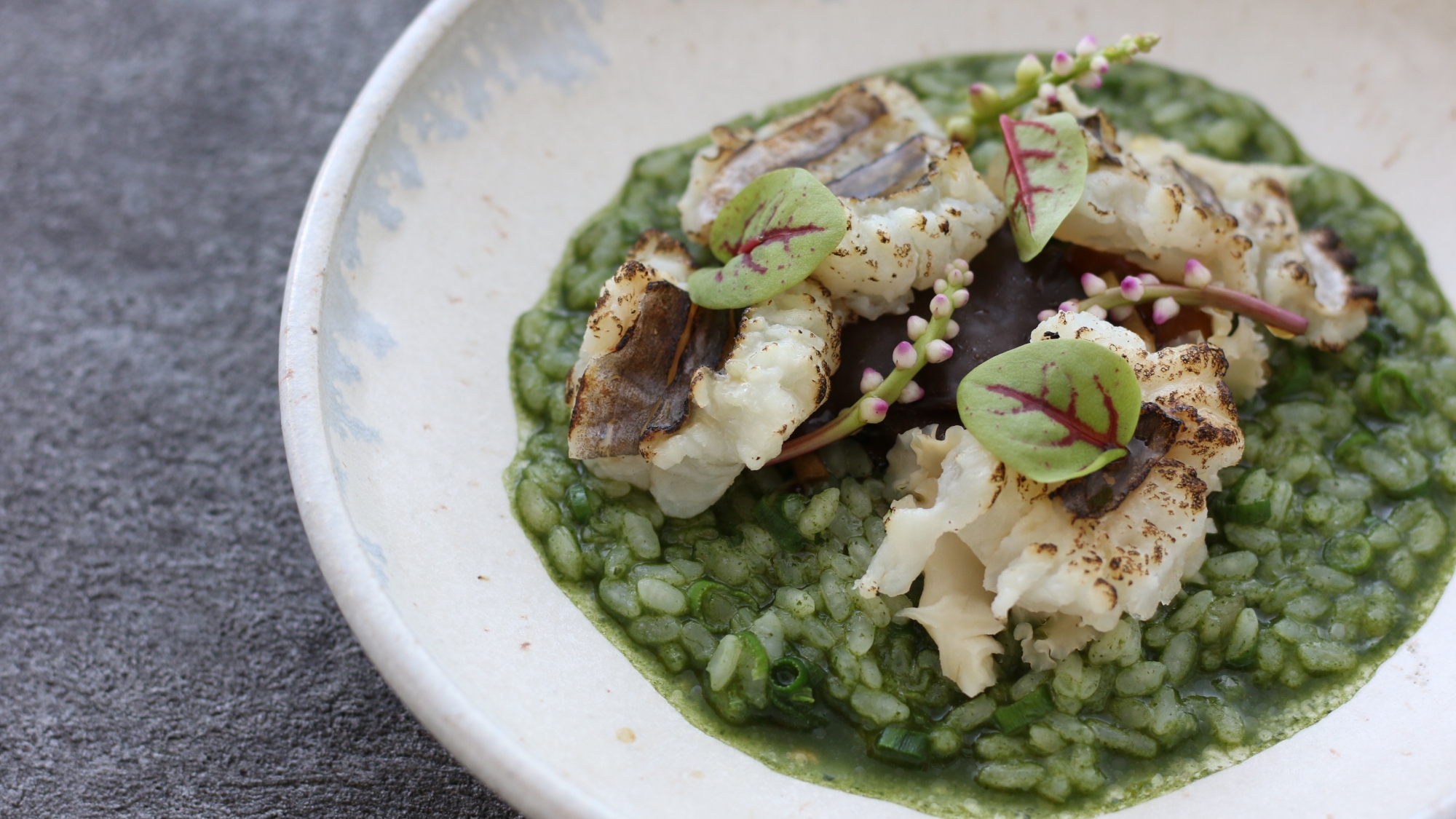 夏の和洋折衷～モロヘイヤの雑炊～