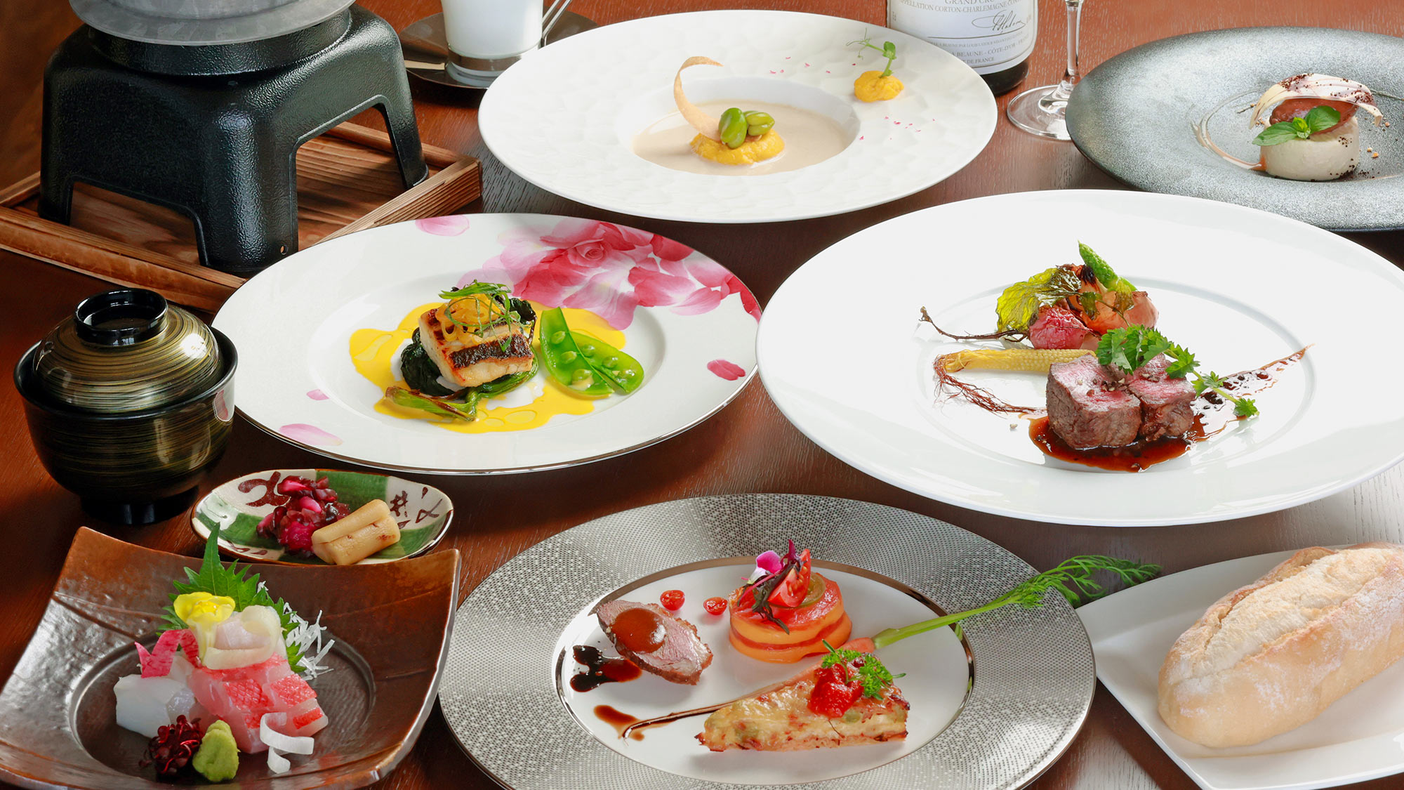 【夕食ディナー】季節の食材と伊豆ならではの味覚などをふんだんに使った創作ディナーコース