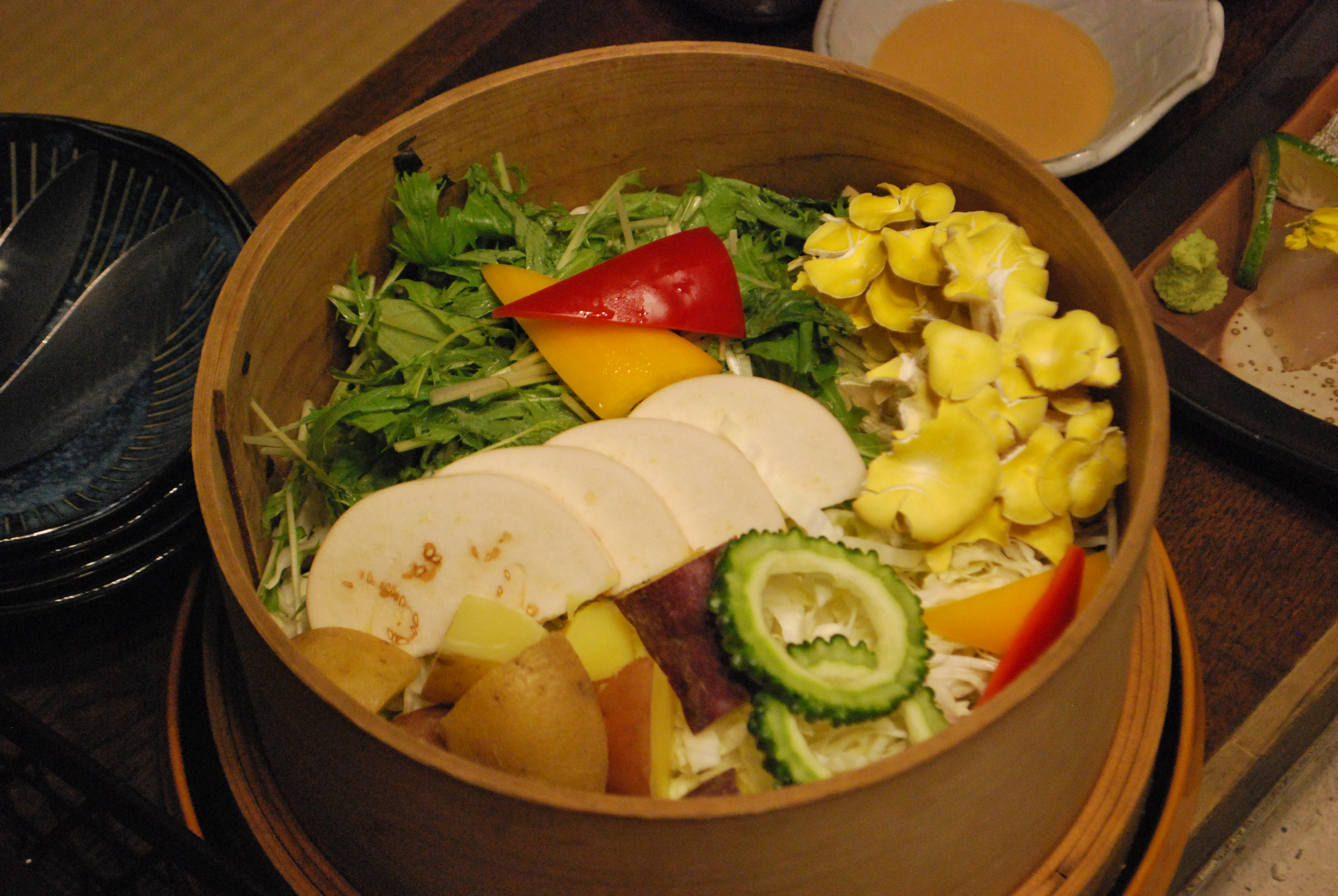 群馬県産野菜　蒸籠の一例