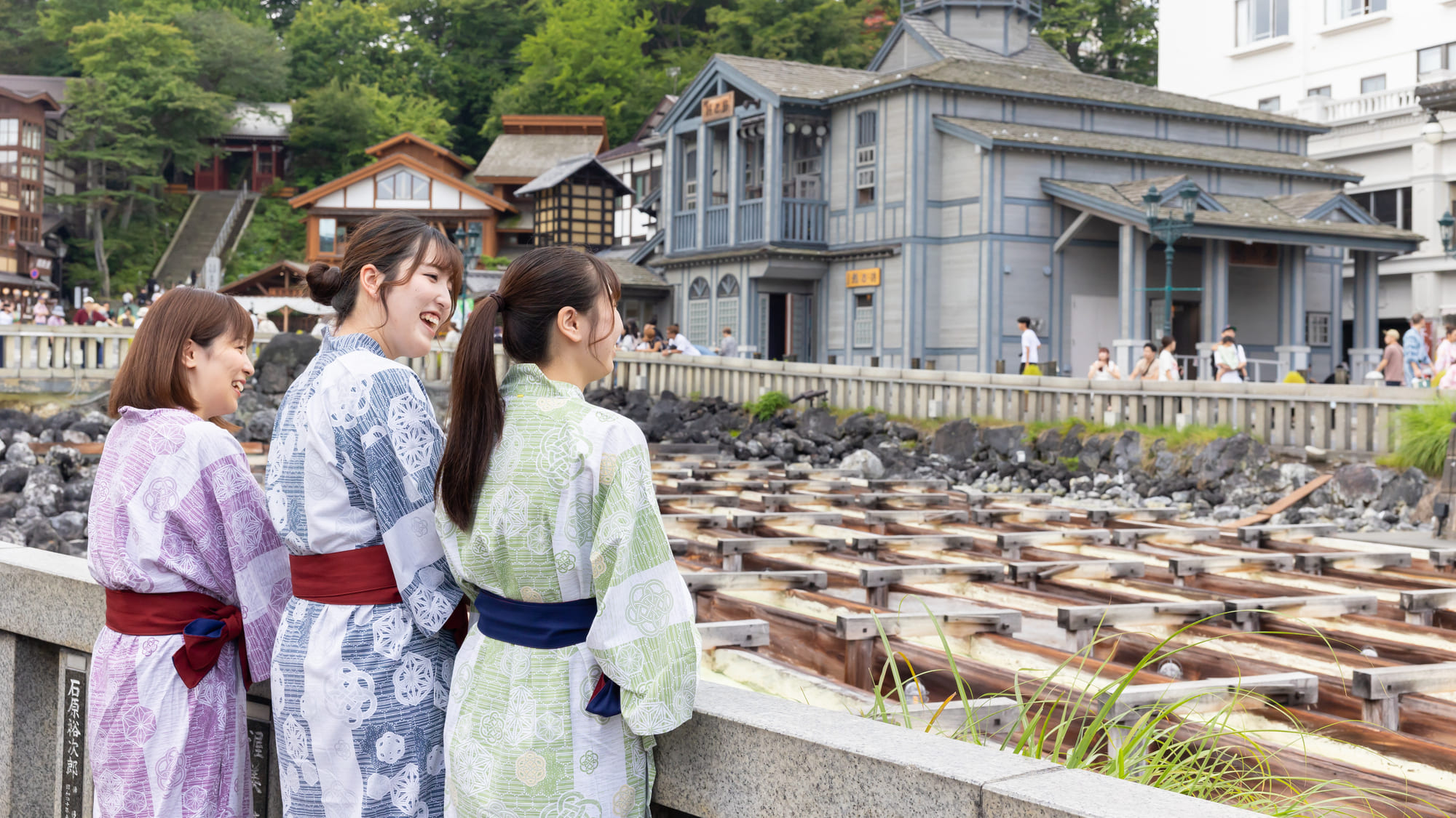 【草津湯畑】草津温泉のシンボル。ここ、湯畑を中心に温泉街が広がっています。
