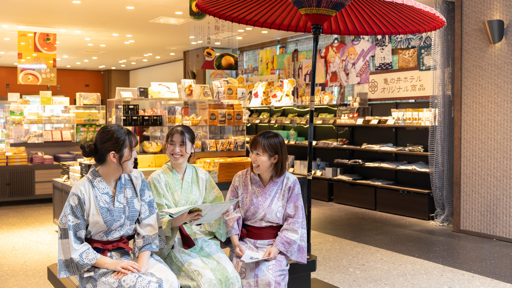 フロントロビーは和の雰囲気　明日の予定は何にしようかな