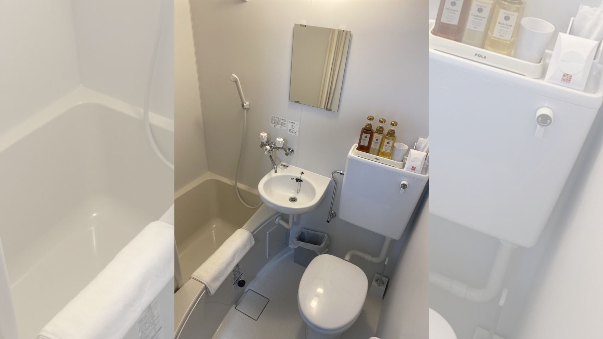 お部屋にユニットバスが完備されているので、時間を気にせずお好きな時にご入浴いただけます。シャンプーリンスーはもちろん、スキンケアセットもご用意しております！