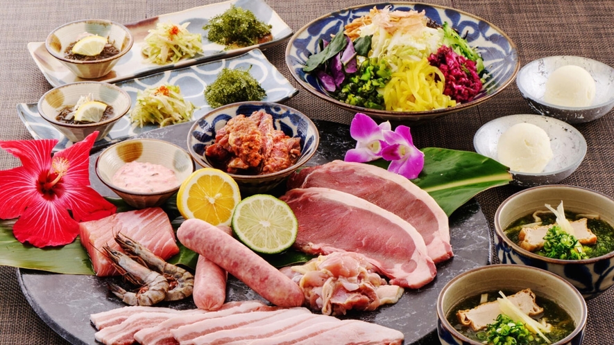 ■沖縄炭火料理店「うむさんの庭」宴会プラン BBQコース