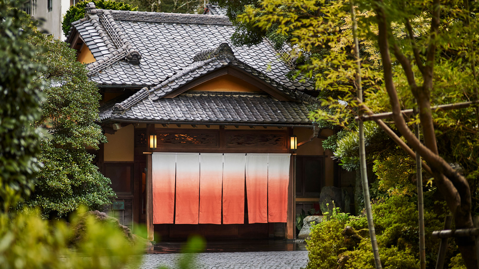 ＜秋＞心地よい秋の到来を渋柿色の暖簾がお知らせいたします