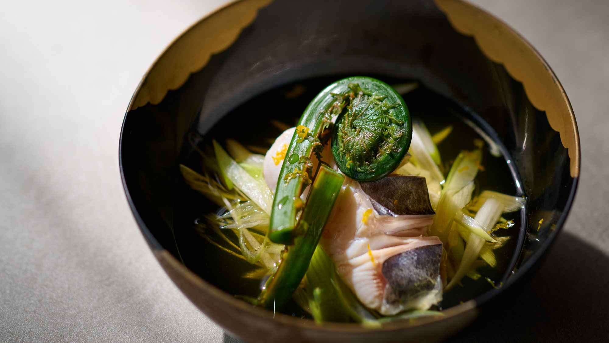 【春の献立一例】鰆 うるい こごみ 柚木 椀