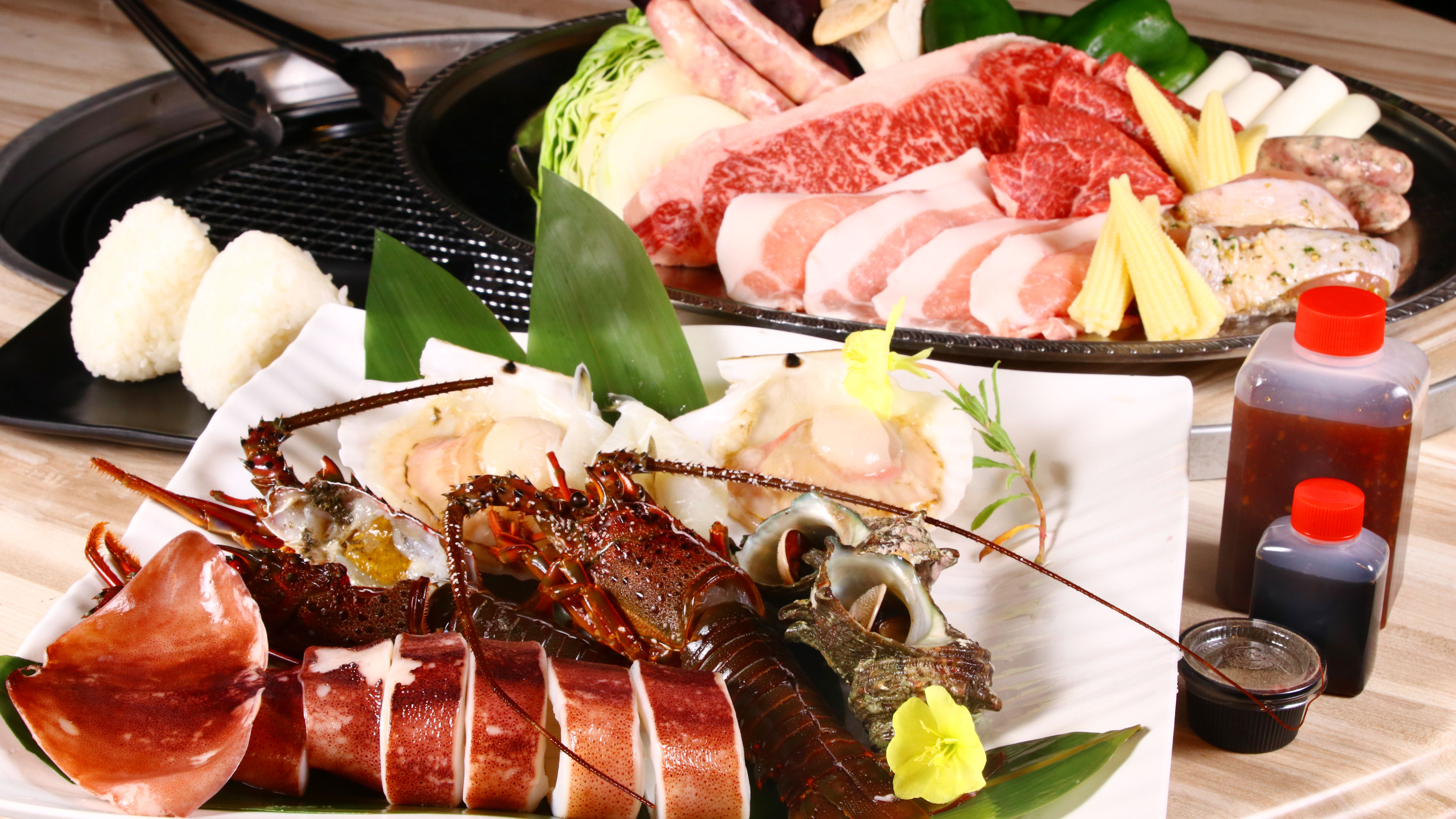 グレードアップBBQ　海鮮がプラスされた豪華食材