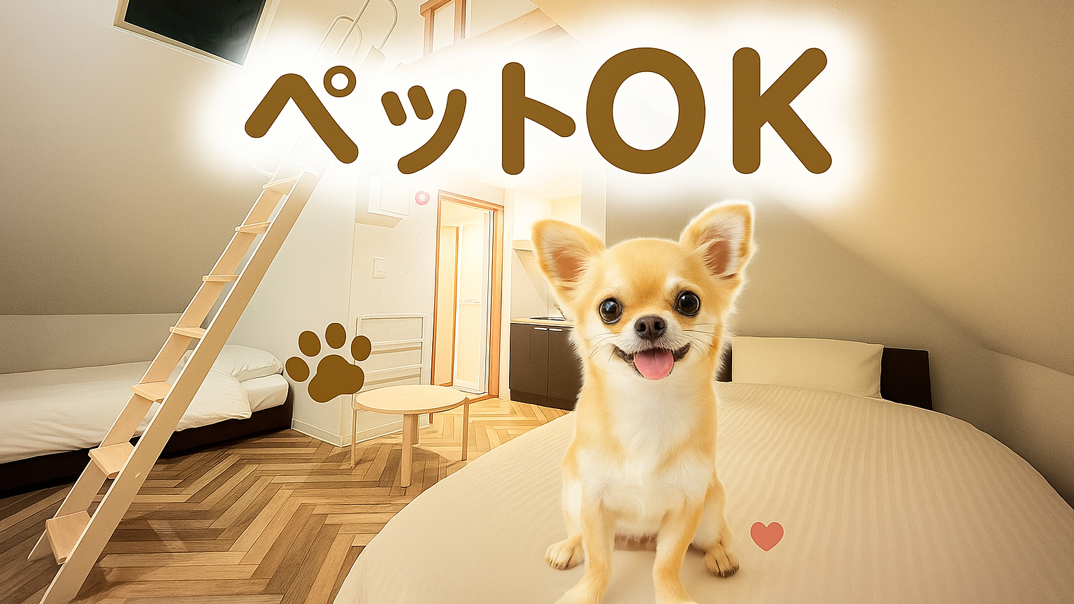 ペットをお連れの方は指定コテージへご予約ください