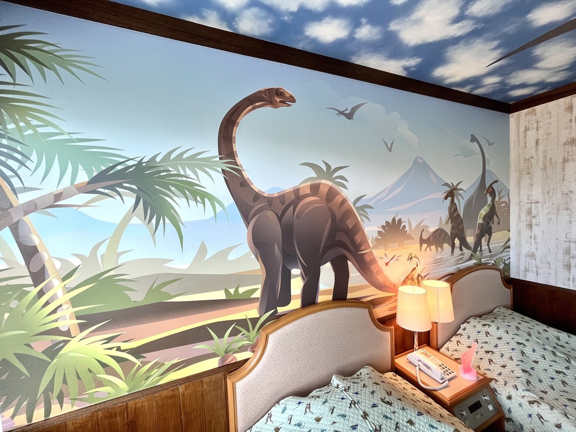 【1泊夕・朝食付】恐竜ルーム限定　ホテルハーヴェスト夕食バイキング付／恐竜博物館まで無料送迎あり