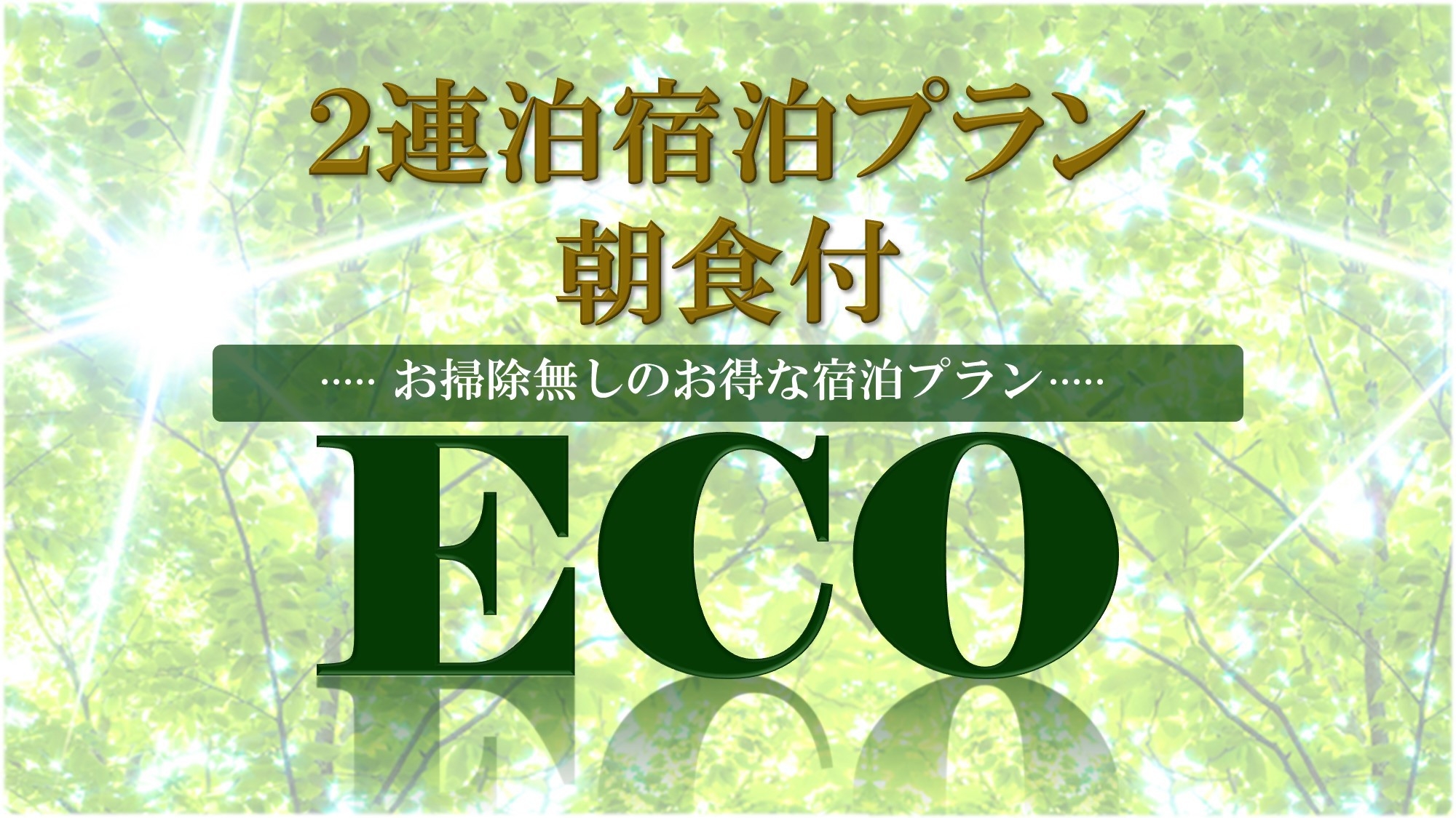 【ECO・2連泊】お掃除無し！宿泊プラン☆【朝食付き】