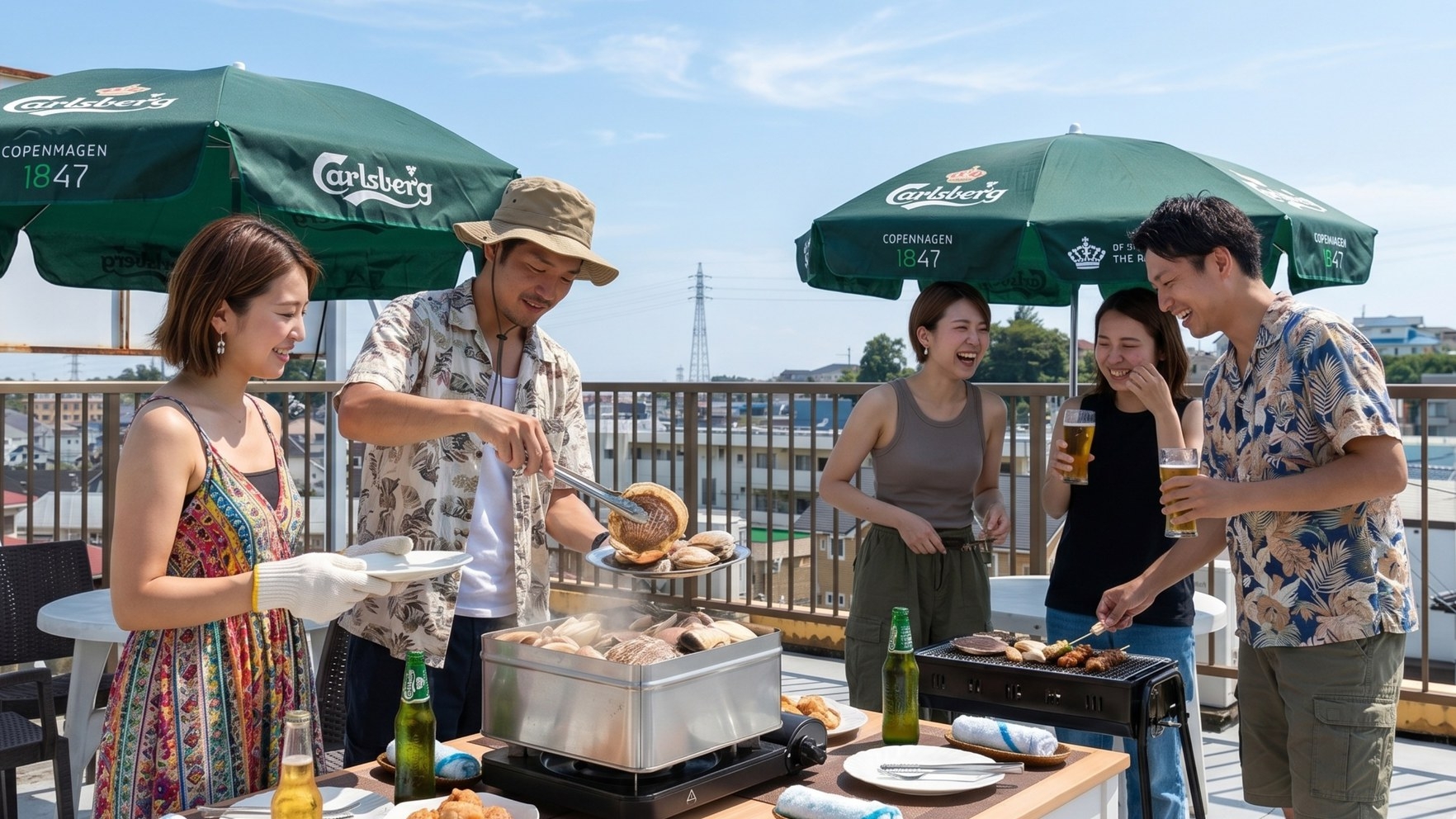 【夕食 海鮮カンカン焼きコース】1泊2食付｜牡蠣・さざえ・ほたてなど貝づくし！ワンドリンク付き