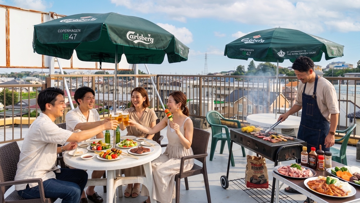 【夕食BBQコース】1泊2食付｜県産のローズポークと地域のお野菜を使用したBBQ＆ワンドリンク付き