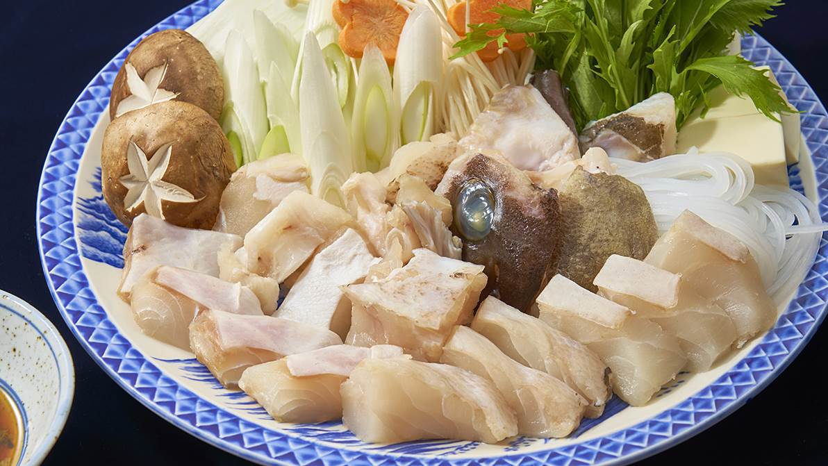 鍋の王様「クエ鍋」と足赤エビ×しらす丼　和歌山名産食べ尽しプラン♪【クエ200ｇ】