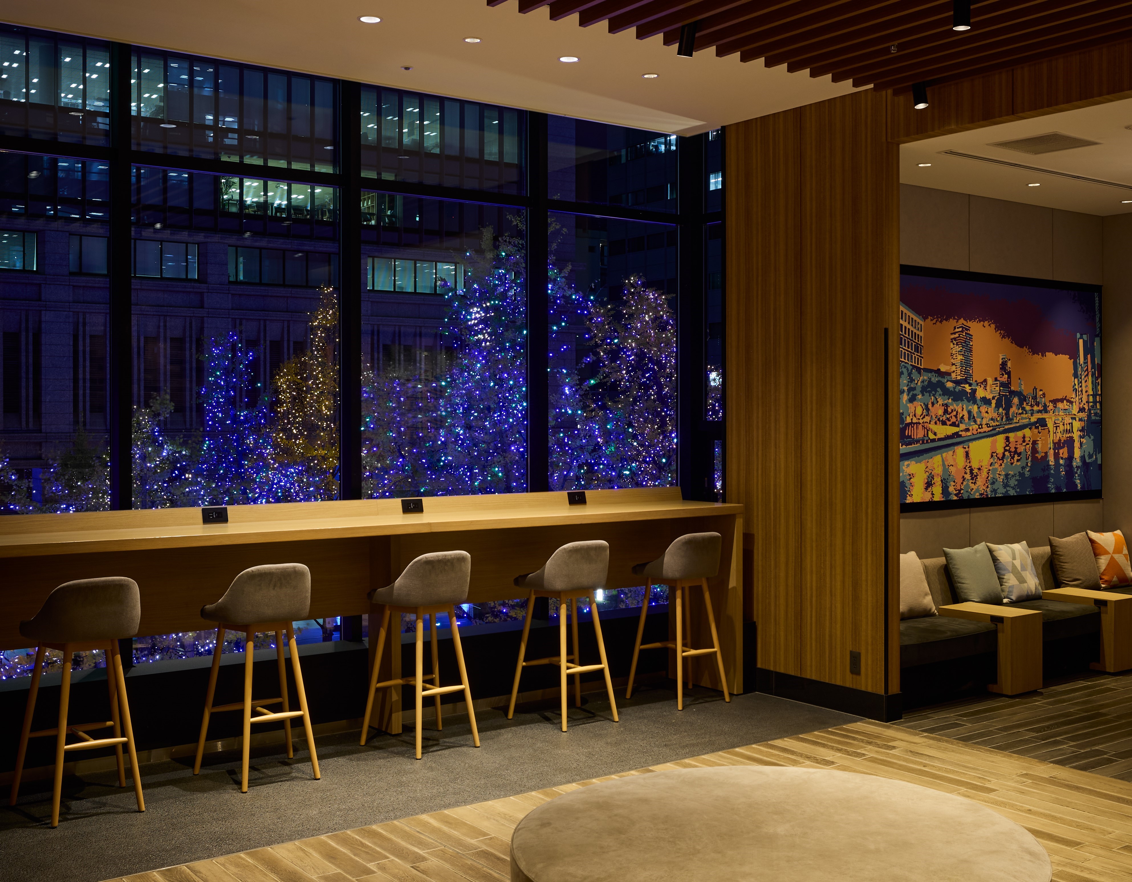 グレートルームから見えるイルミネーション