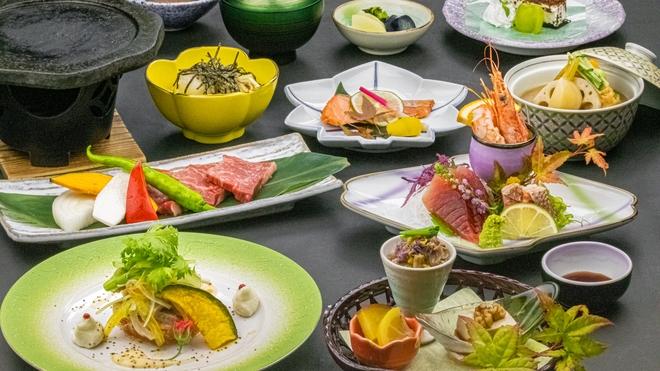 【楽天限定！】飲み放題90分付！季節の会席料理と乳白色の源泉かけ流しの湯を楽しむ【家族旅行も応援】