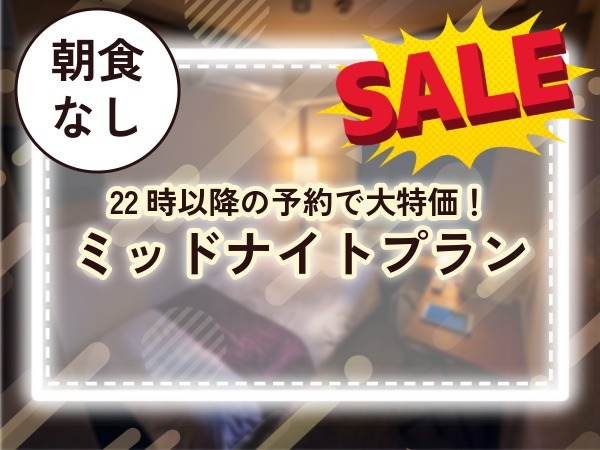 【22時以降のチェックイン限定】夜遅い到着でお得にステイ♪ミッドナイトプラン【素泊まり】