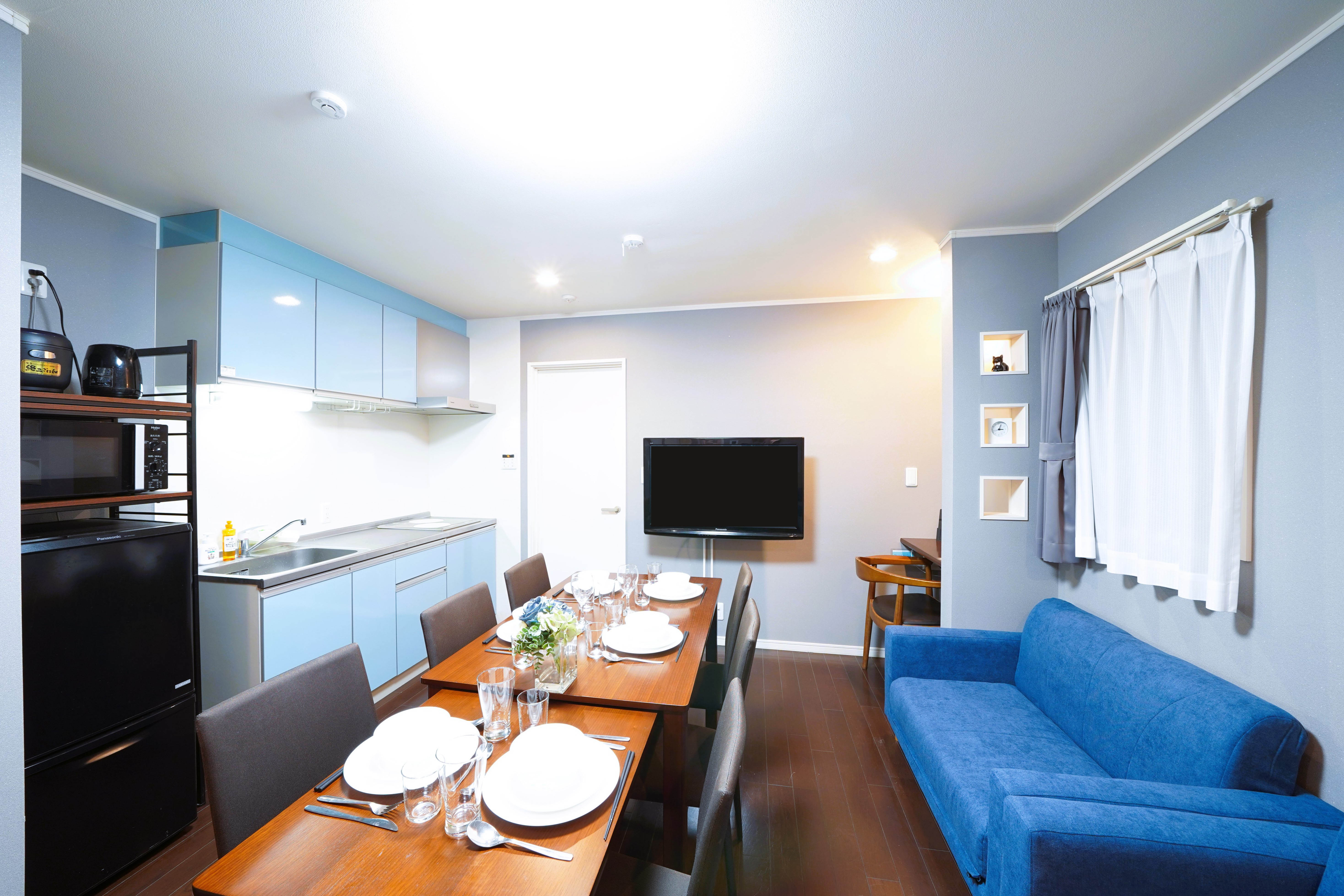 快適なコンドミニアムタイプのお部屋は、広々50㎡、最大7名様までご宿泊OK！