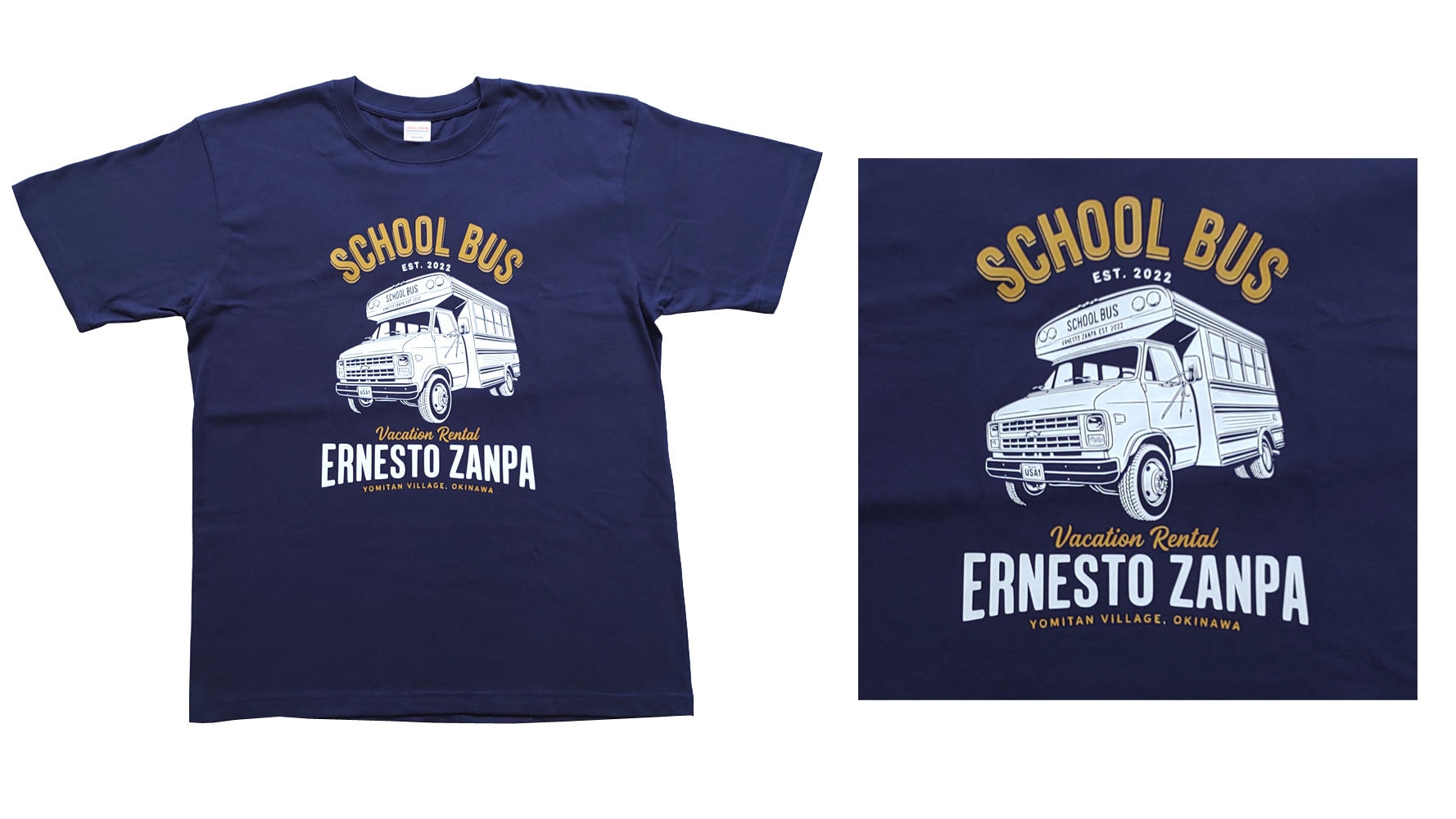 オリジナルTシャツ付！アメリカンスクールバスで周辺を巡るバスツアー体験を満喫【素泊まり・エコプラン】