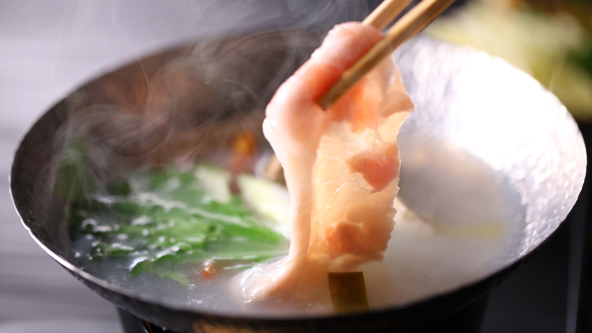 【夕食】北信州のブランド豚のしゃぶしゃぶ