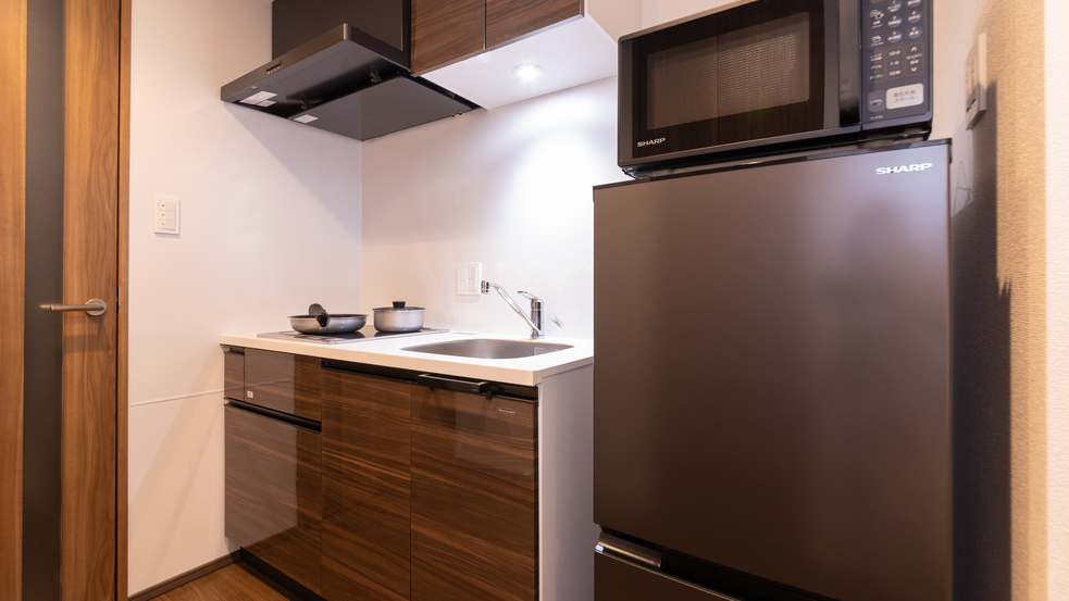 レジデンスルームにはキッチン設備(IHヒーター)が完備