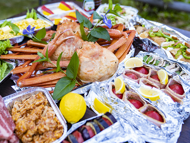 【お泊りBBQ♪】食材持ち込みBBQ！楽しみ方は自由に！【天然温泉あまるべの湯】