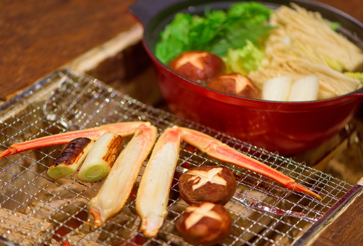 【かにすきと焼きガニ】囲炉裏スタイルで山陰の旬を楽しむ♪【2食付】