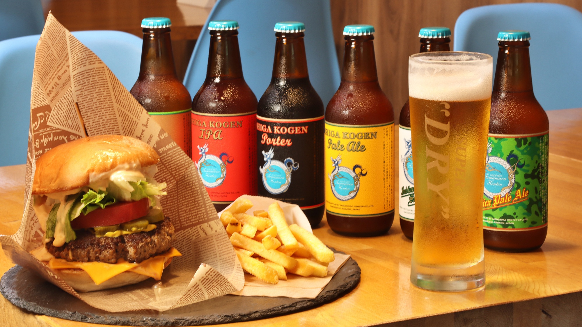 Cafe＆BARプラン　チーズバーガーセット　生ビール付き！