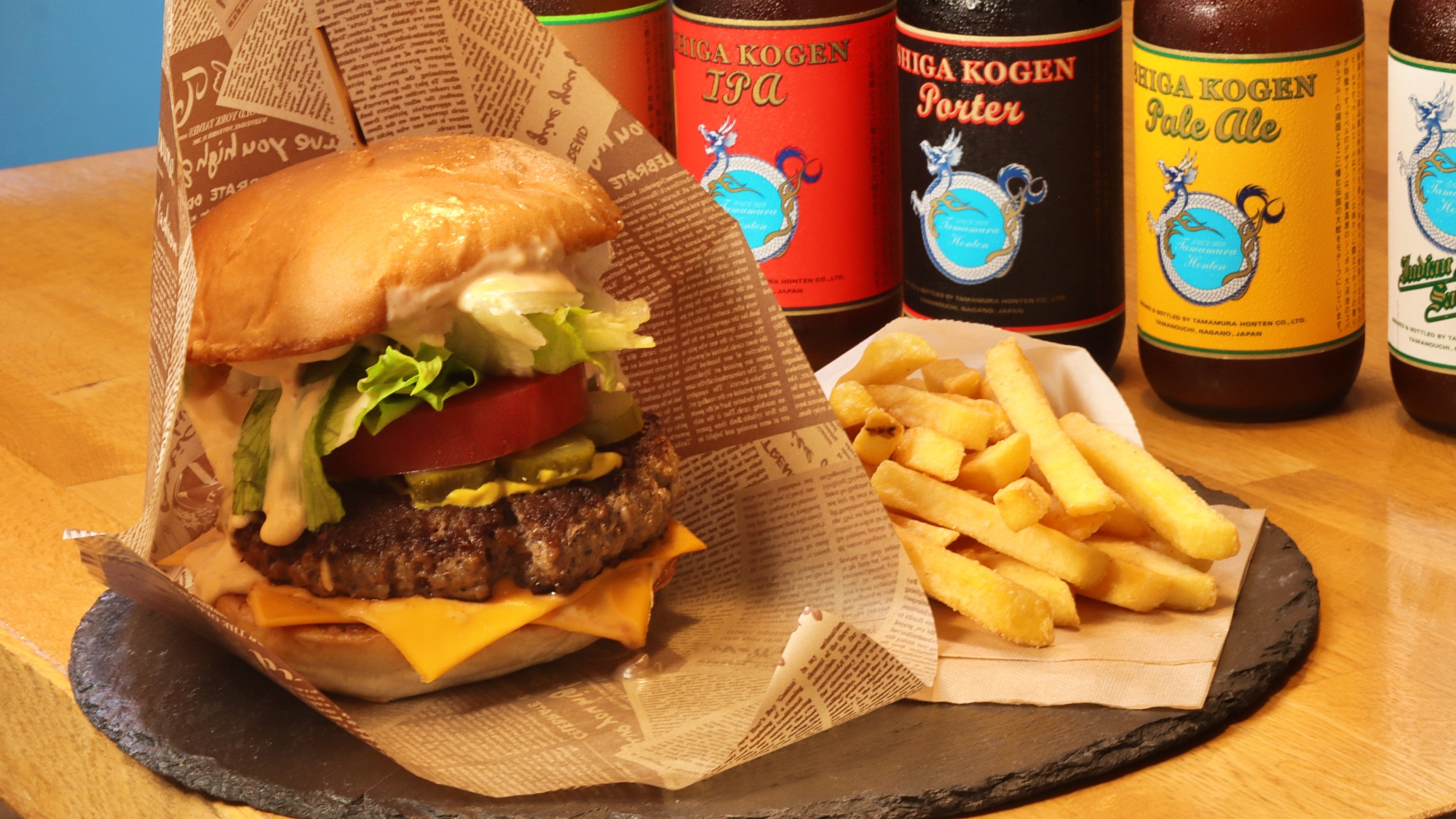 Cafe＆BARプラン　ボリューミーなチーズバーガー