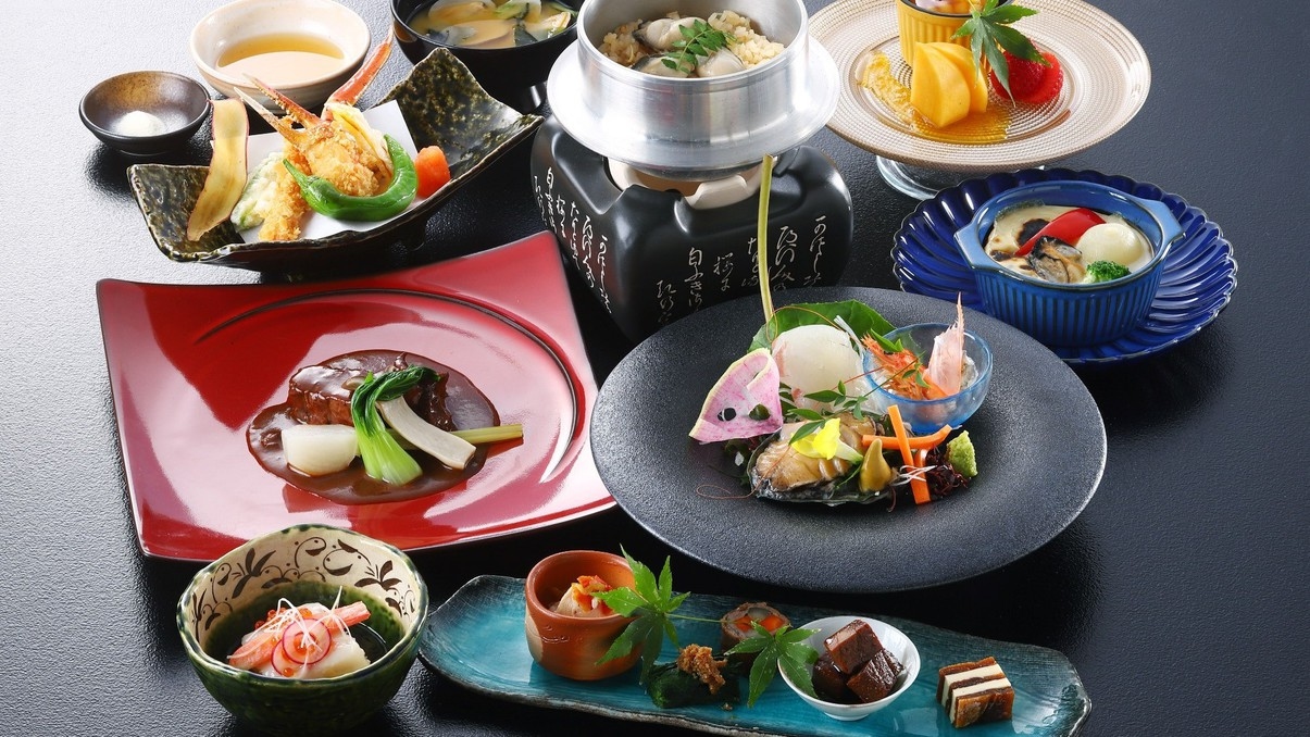 【カキカニ懐石／2食付】喜多嬉かきとカニの贅沢懐石「極」　食と温泉を満喫する癒しの旅／夕食19:00