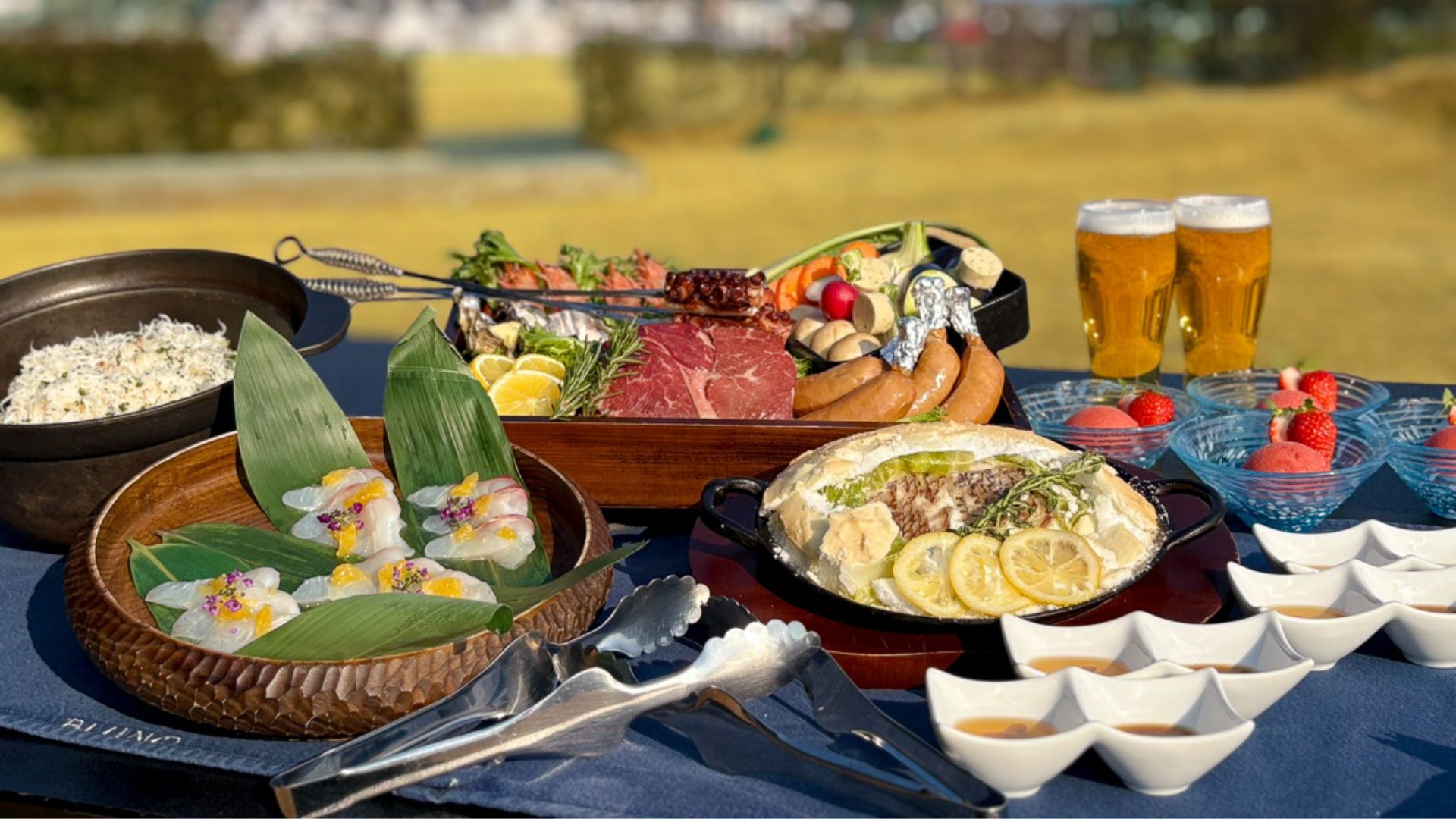 瀬戸内の食材を中心とした本格的なバーベキュー