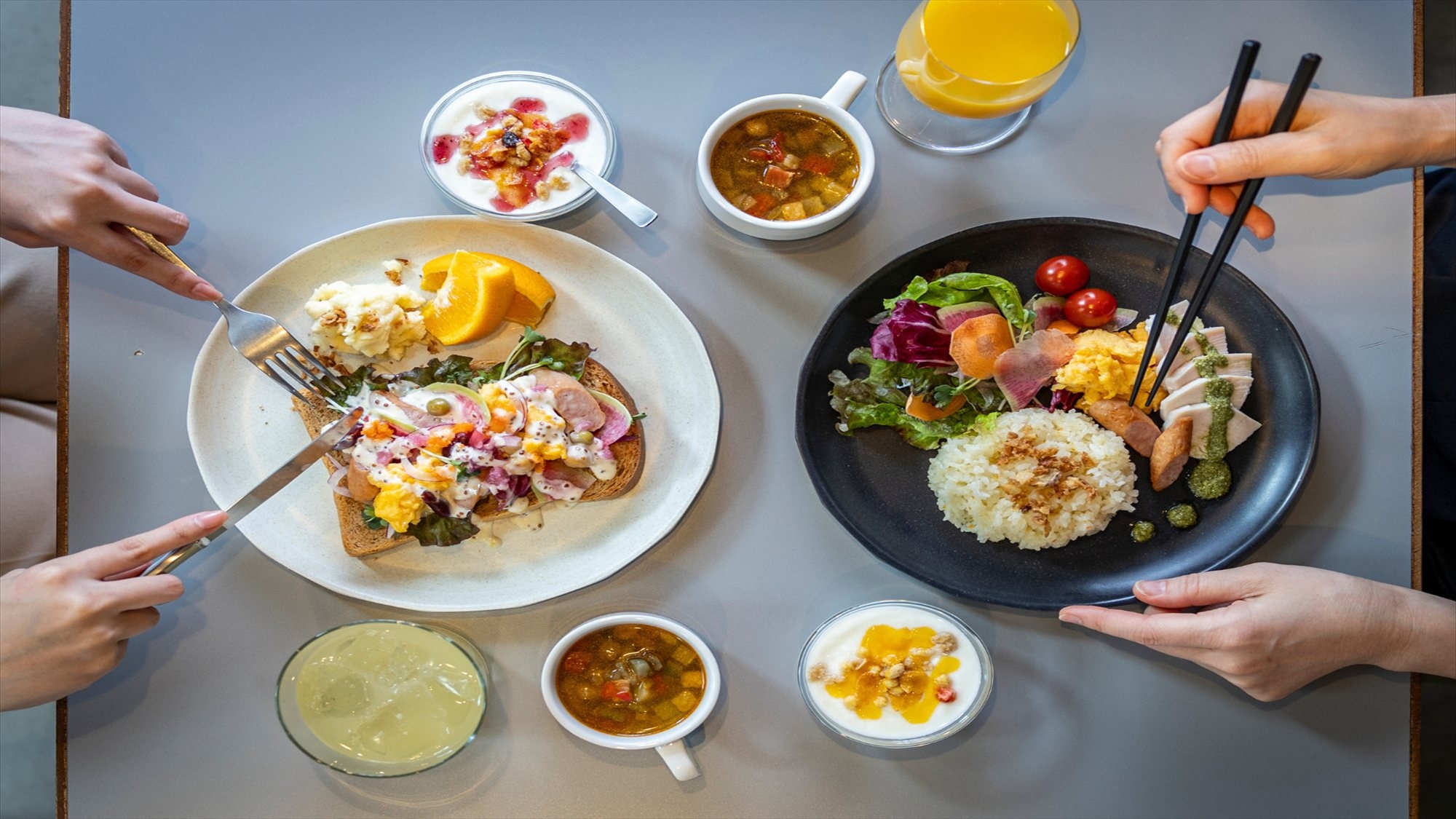 【朝食付きプラン】ランダバウトテーブルでの朝食