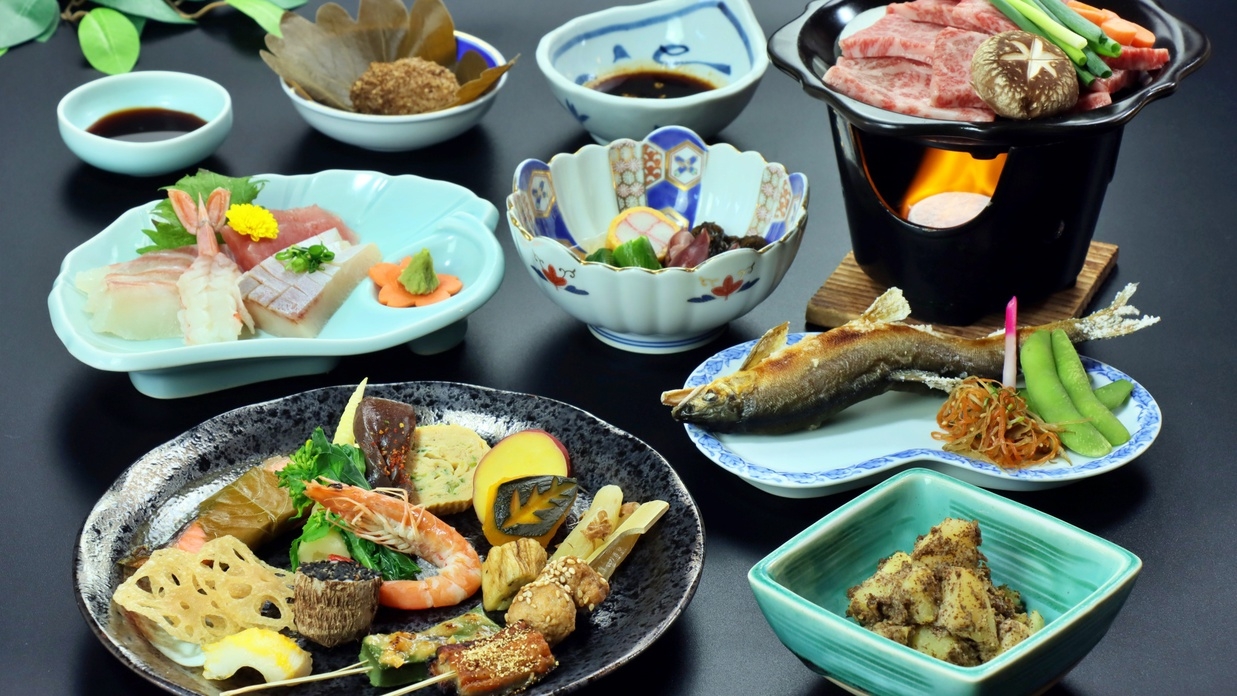 【グレードアップ2食付】人気No.1★飛騨牛の陶板焼きと地場産食材にこだわった料理を堪能