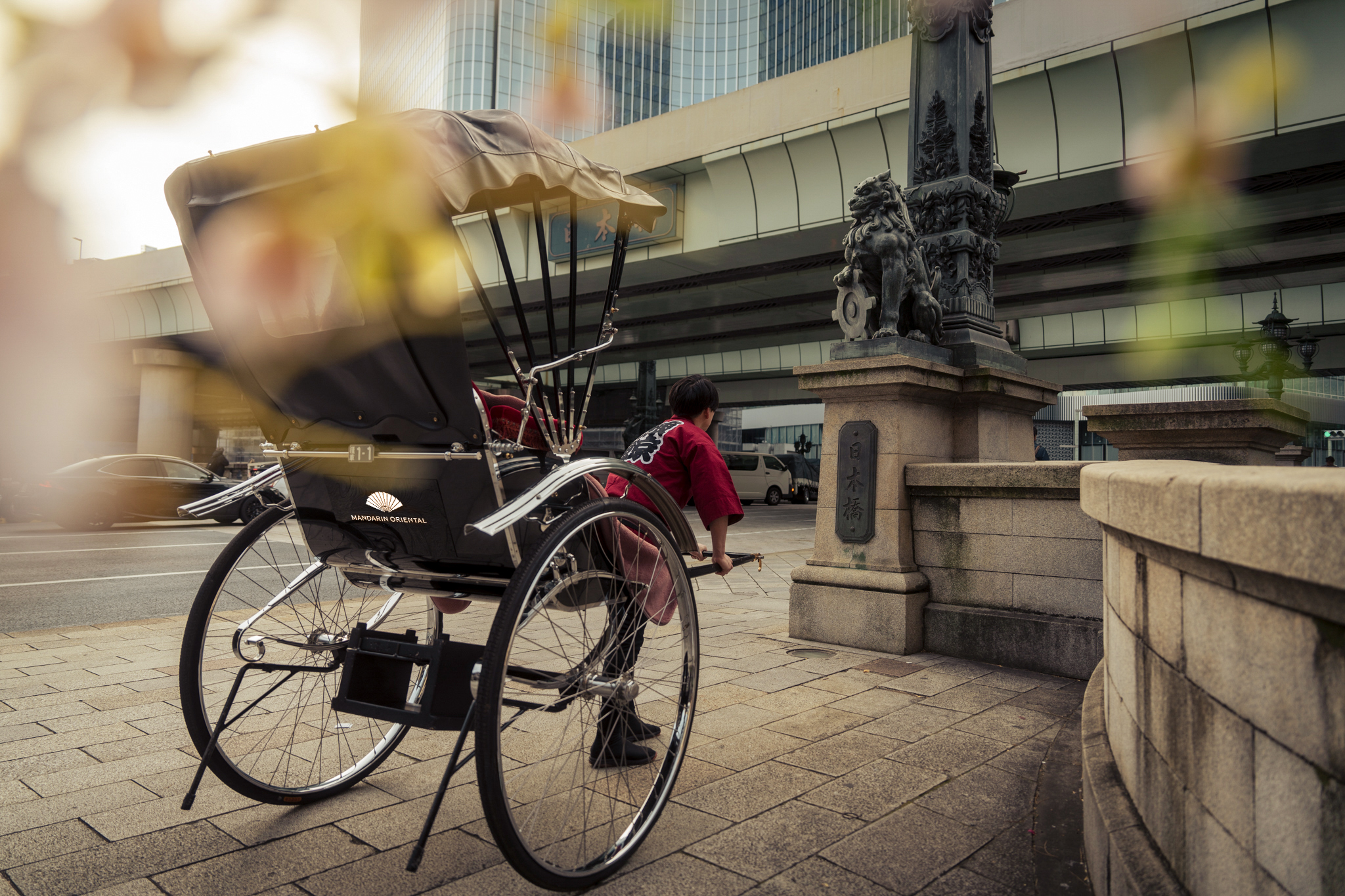 桜のお花見人力車