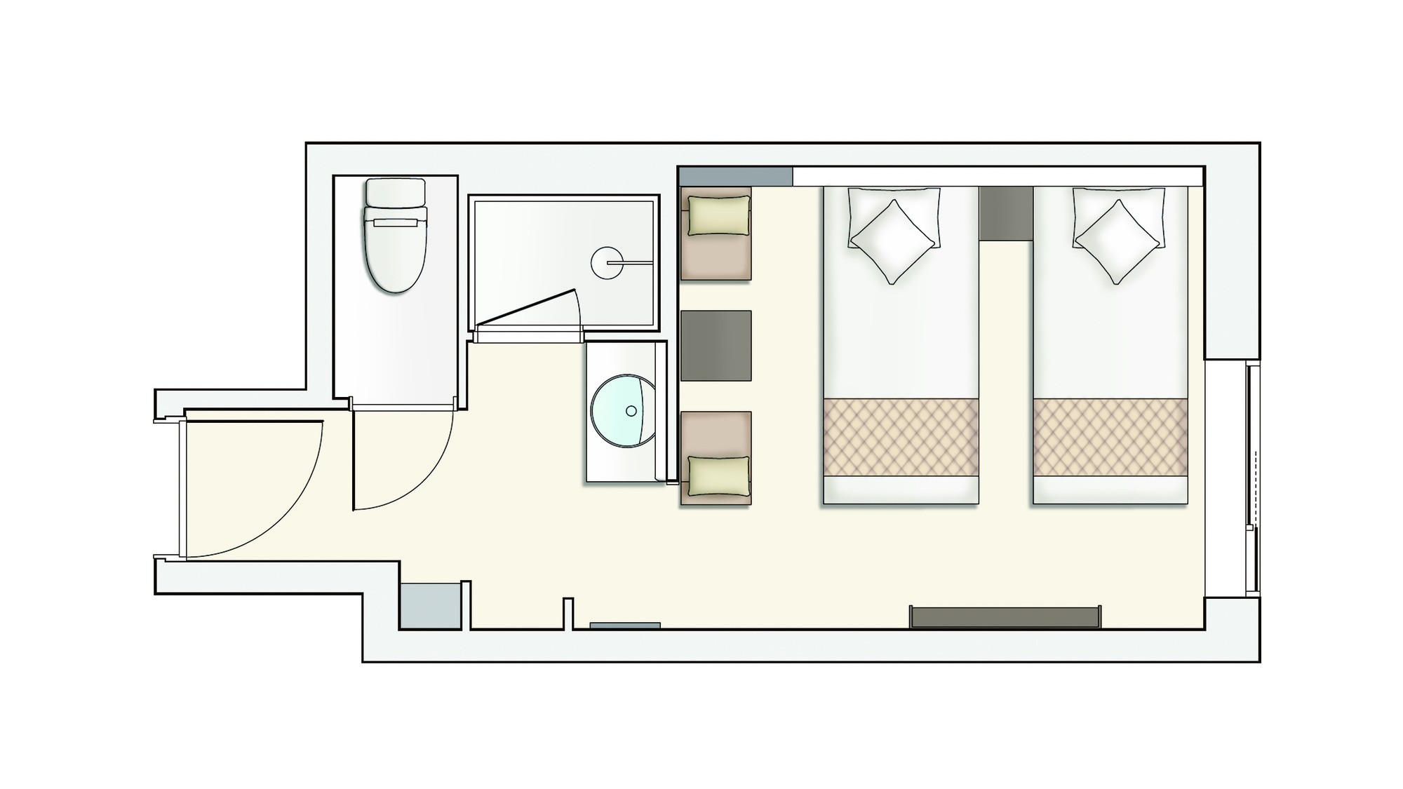 【間取り図】スタンダードツイン