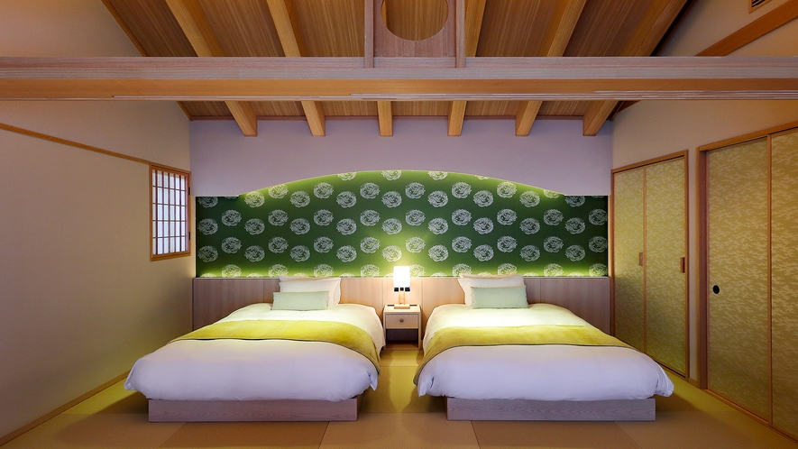 ・【離れ和室70平米・翠雲】木の温もりと畳の香りを感じる寝室でぐっすりとお休みください