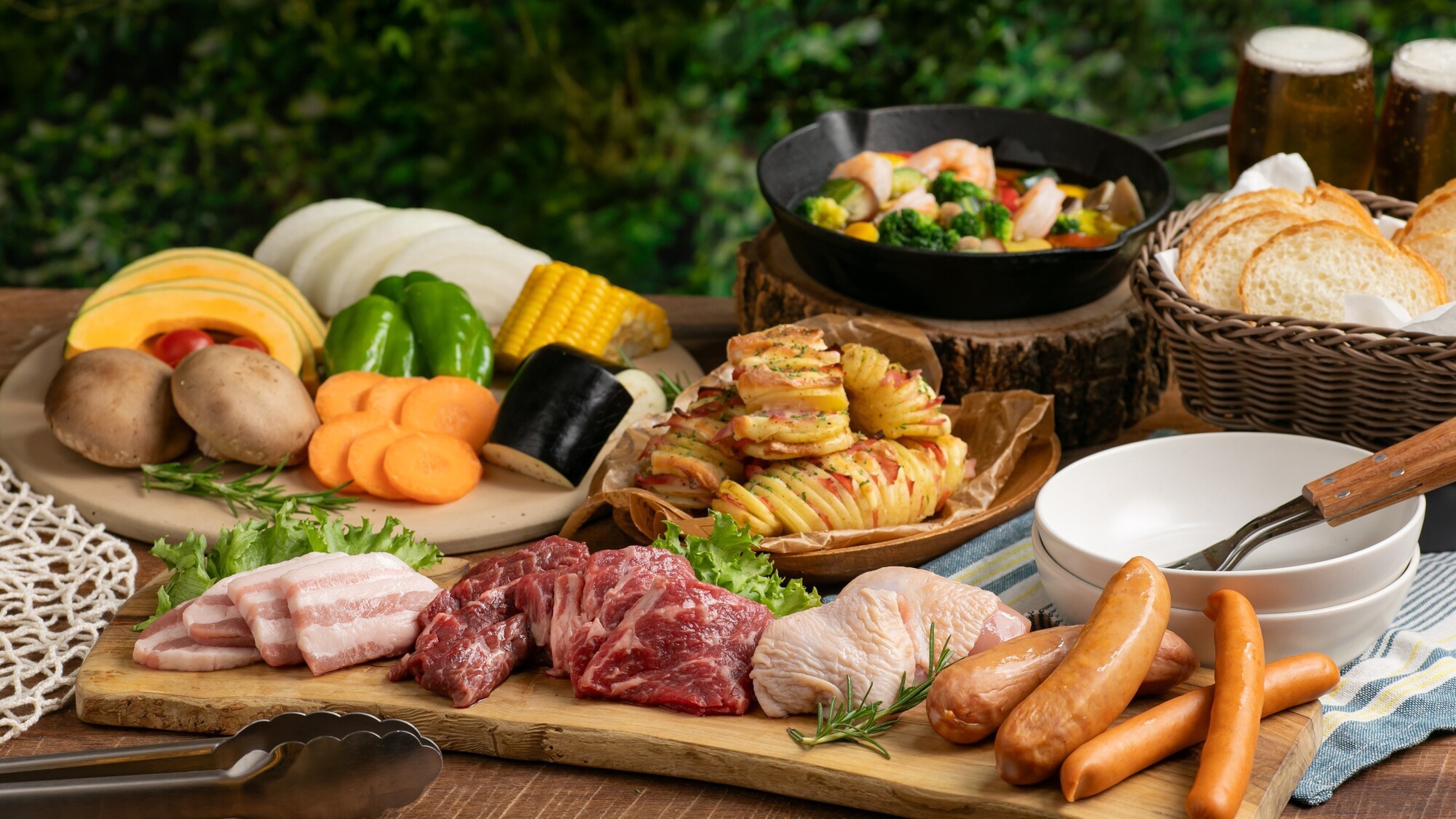 【3周年記念★2大特典付♪】4種のこだわりお肉BBQを味わうスタンダードコース★＜2食付＞