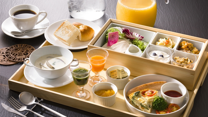 【朝食付-Morning box】スムージー・キッシュ・ハーブサラダ♪「身体にやさしい」朝ごはん