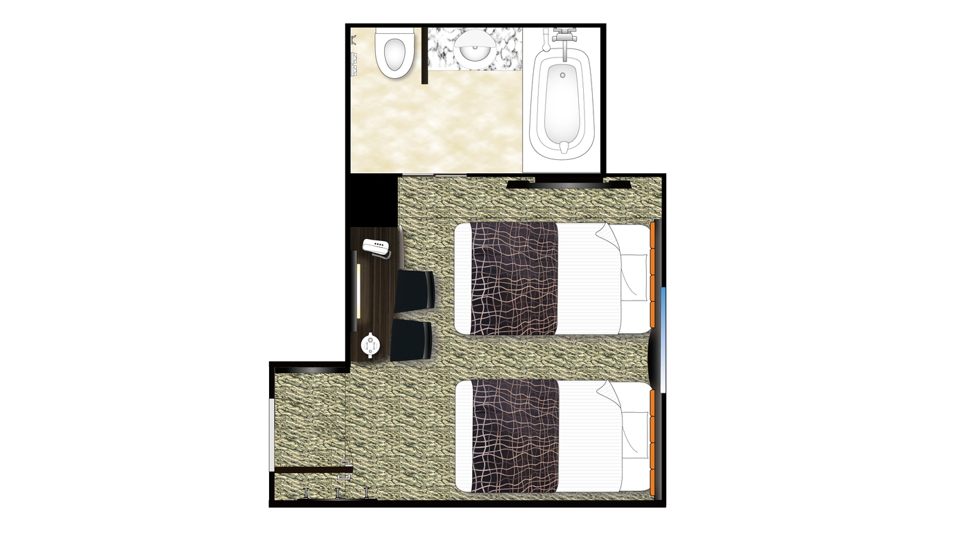 バリアフリーツインルーム　レイアウト