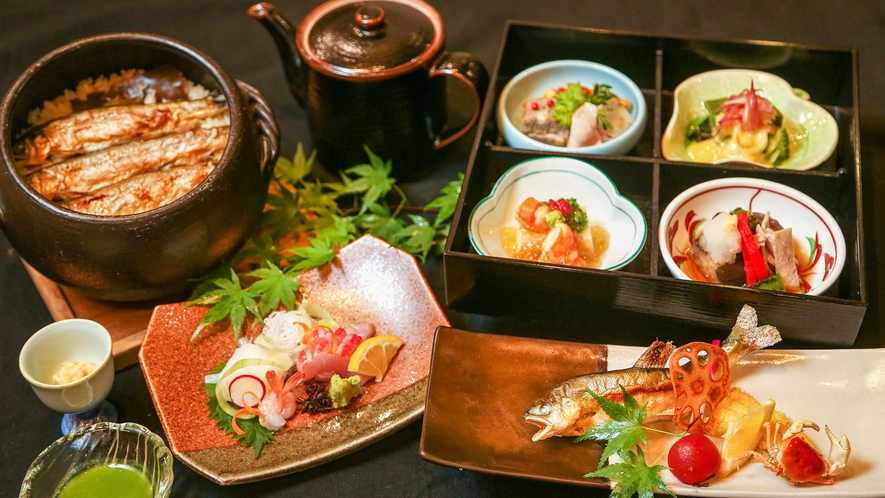 ・【鮎御膳】夏に旬を迎える天然鮎を使ったお料理をご賞味ください